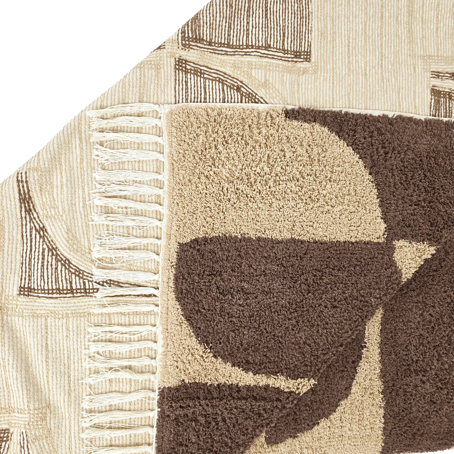 Ryatæpper - Siberia Natural Cotton Shaggy (beige/brun)