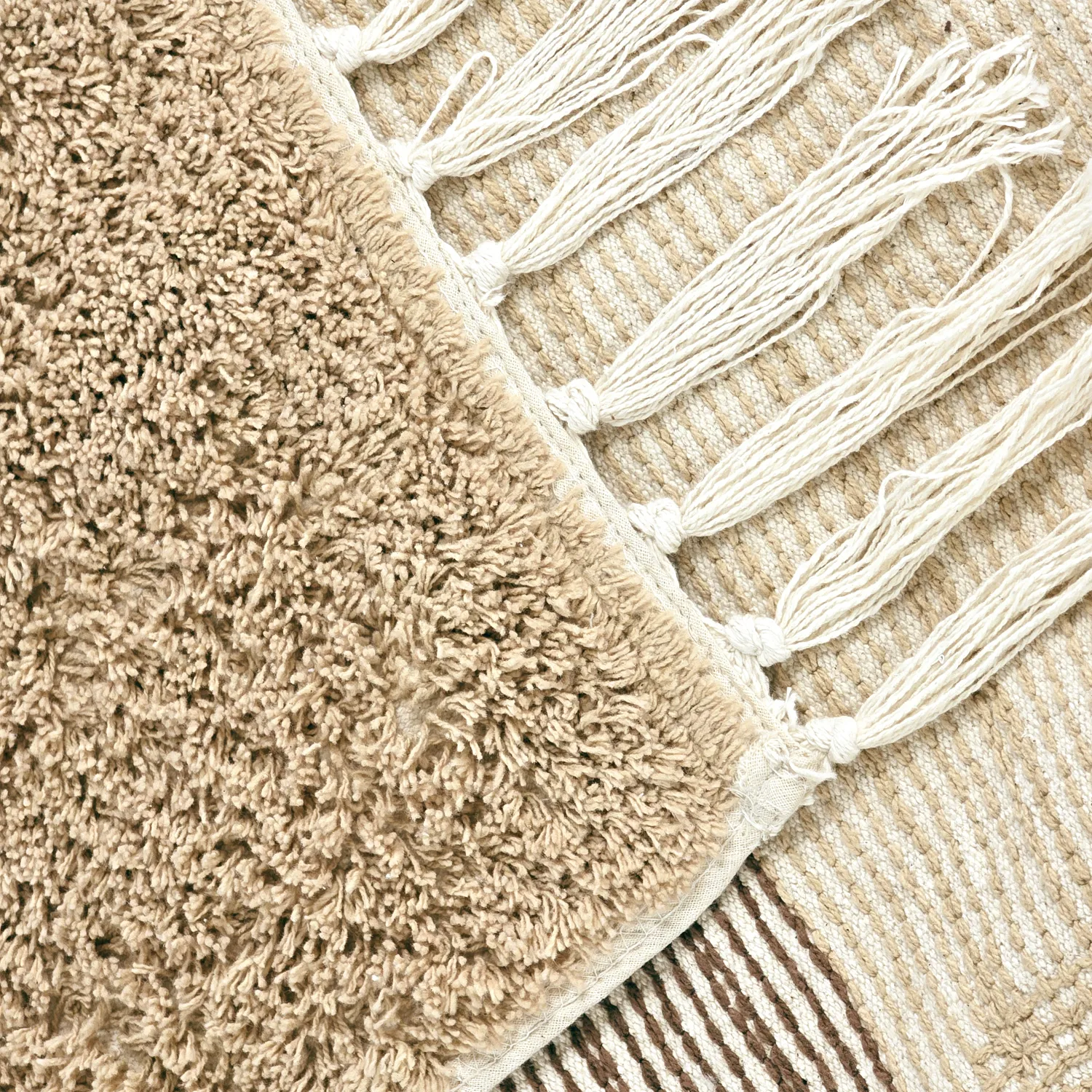 Ryatæpper - Siberia Natural Cotton Shaggy (beige/brun)