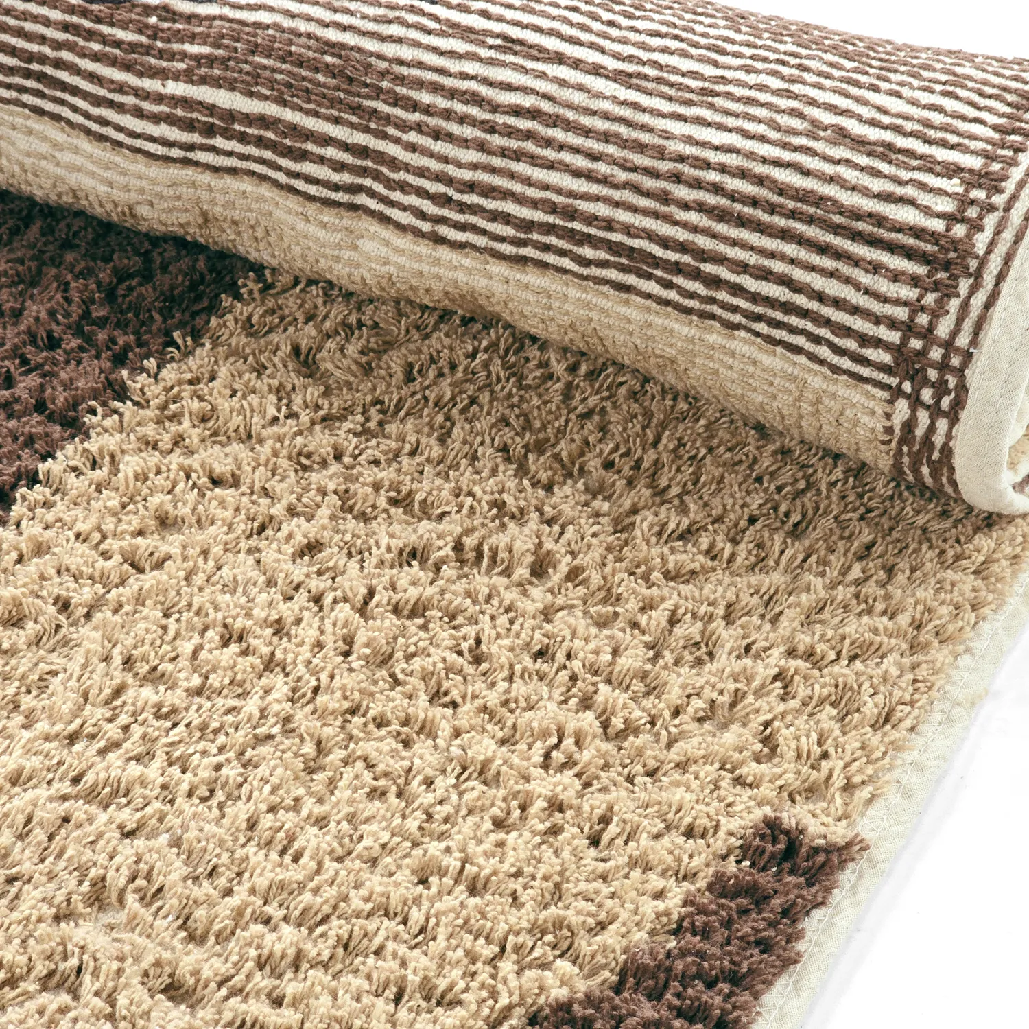 Ryatæpper - Siberia Natural Cotton Shaggy (beige/brun)