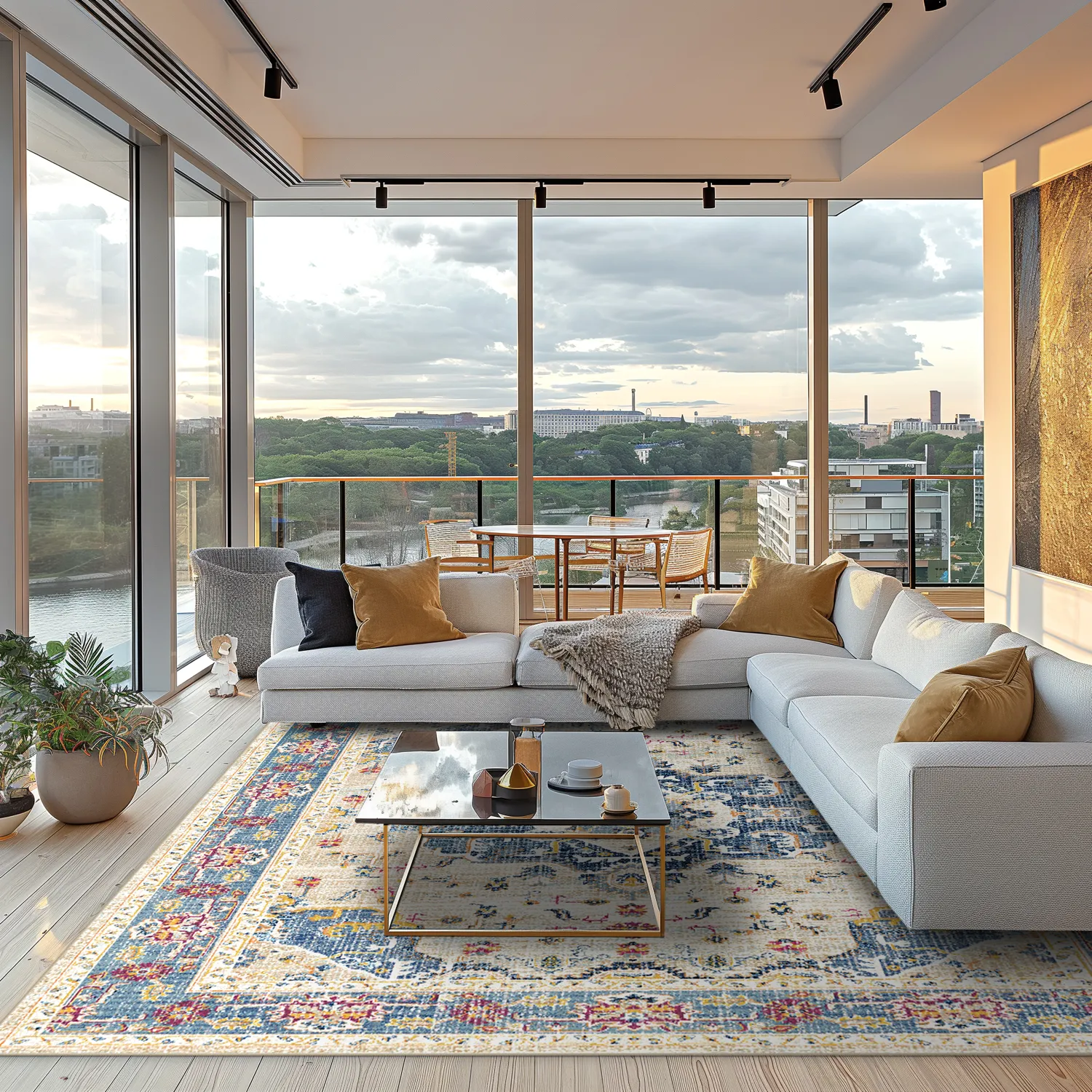 Wilton-tæppe - Siliana (blå)