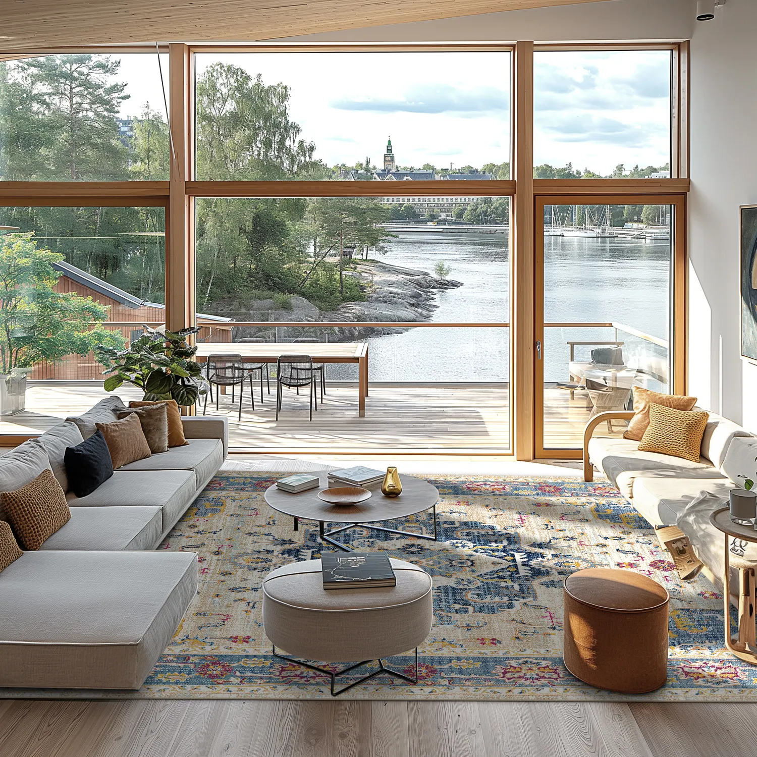 Wilton-tæppe - Siliana (blå)