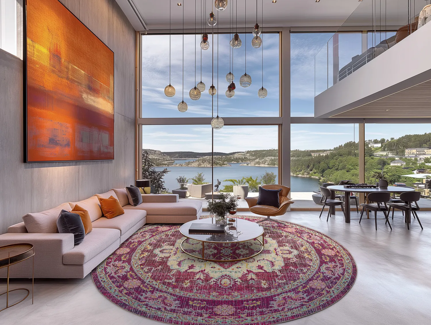 Rundt tæppe - Siliana (lyserød)