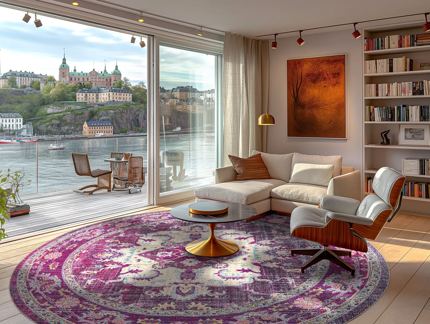 Rundt tæppe - Siliana (lyserød)