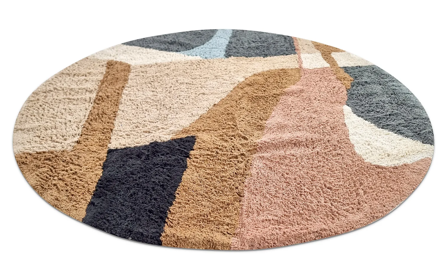 Runde tæpper - Sion Natural Cotton Shaggy (multi)