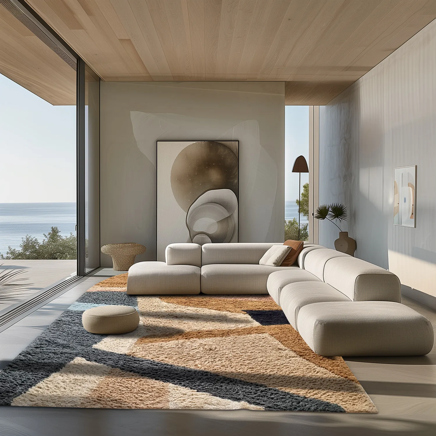 Ryatæpper - Sion Natural Cotton Shaggy (multi)