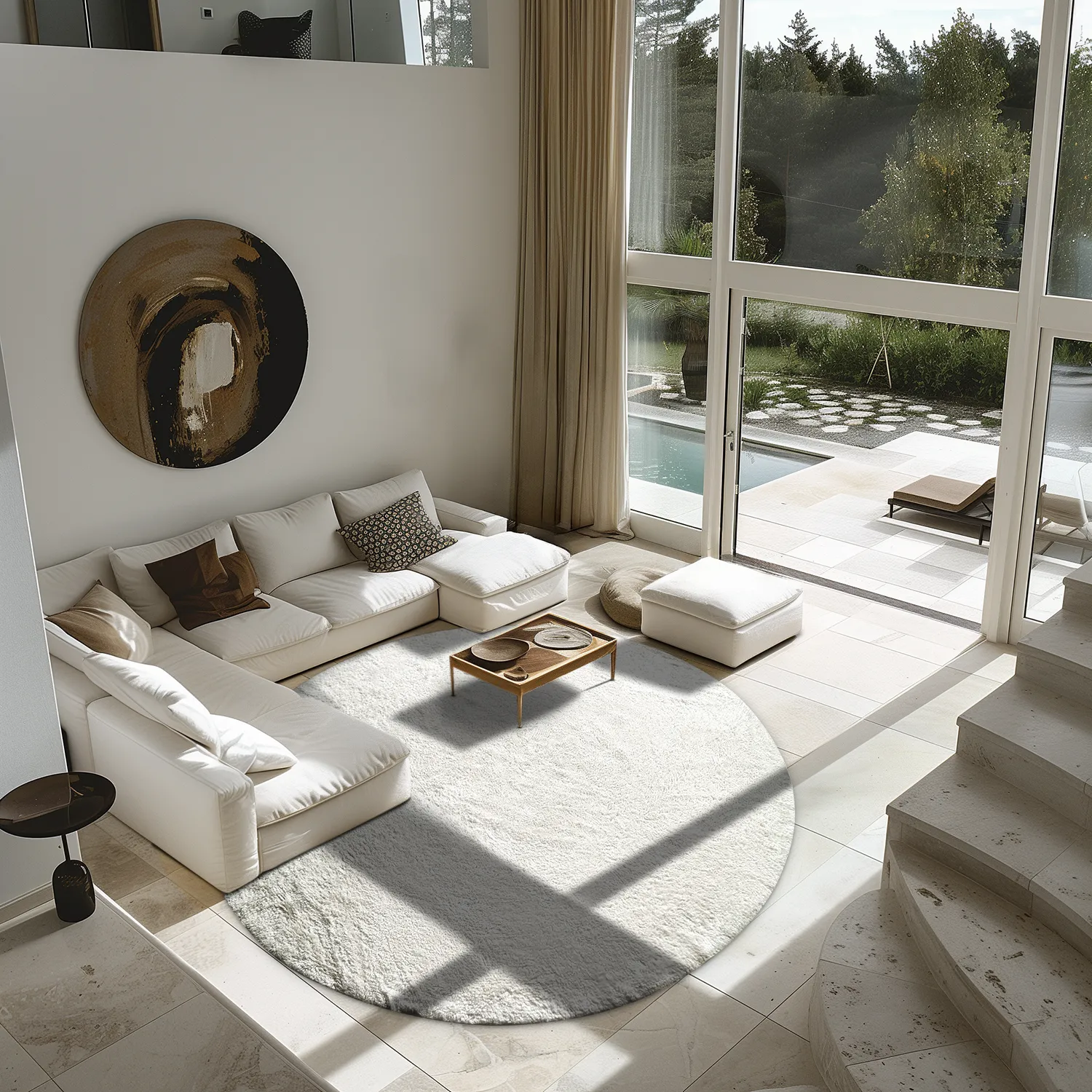 Runde tæpper - Sion Natural Cotton Shaggy (offwhite)