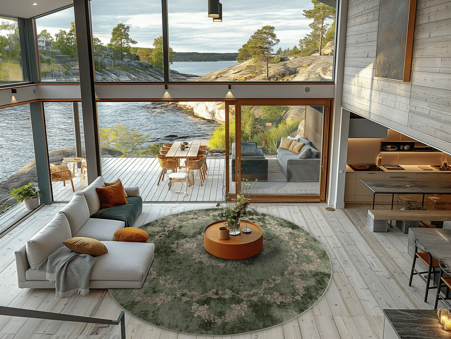 Rundt tæppe - Taknis (grøn)