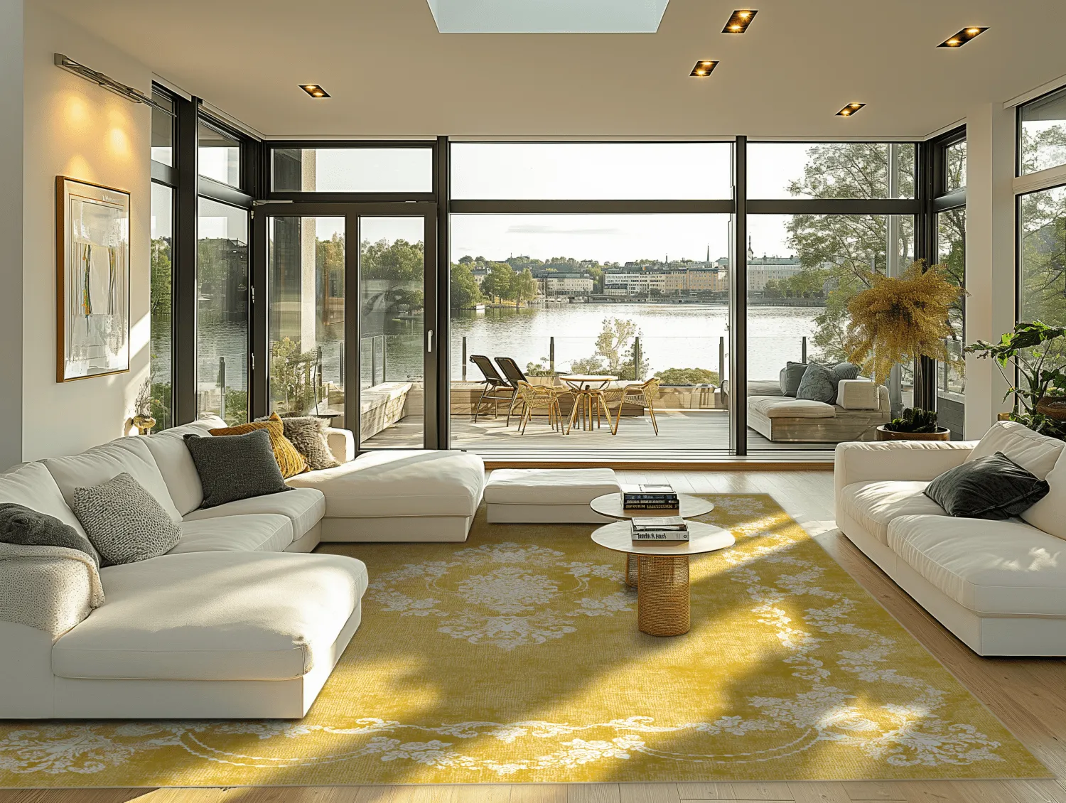 Wilton-tæppe - Taknis (gul)