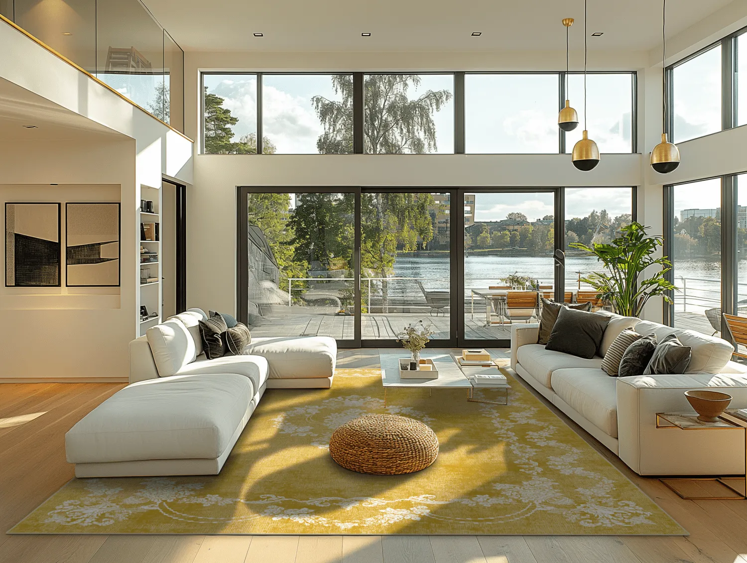 Wilton-tæppe - Taknis (gul)