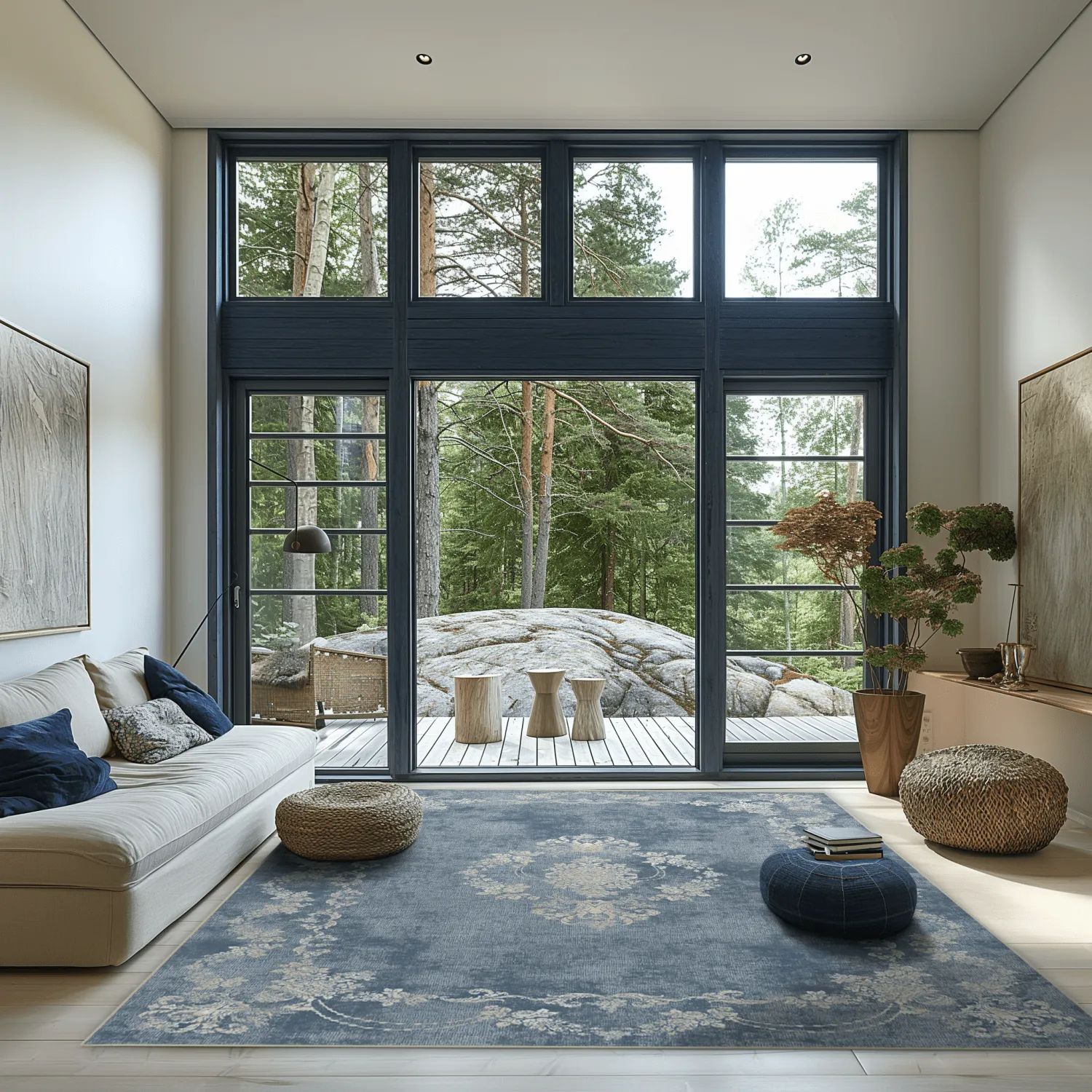 Wilton-tæppe - Taknis (lyseblå)