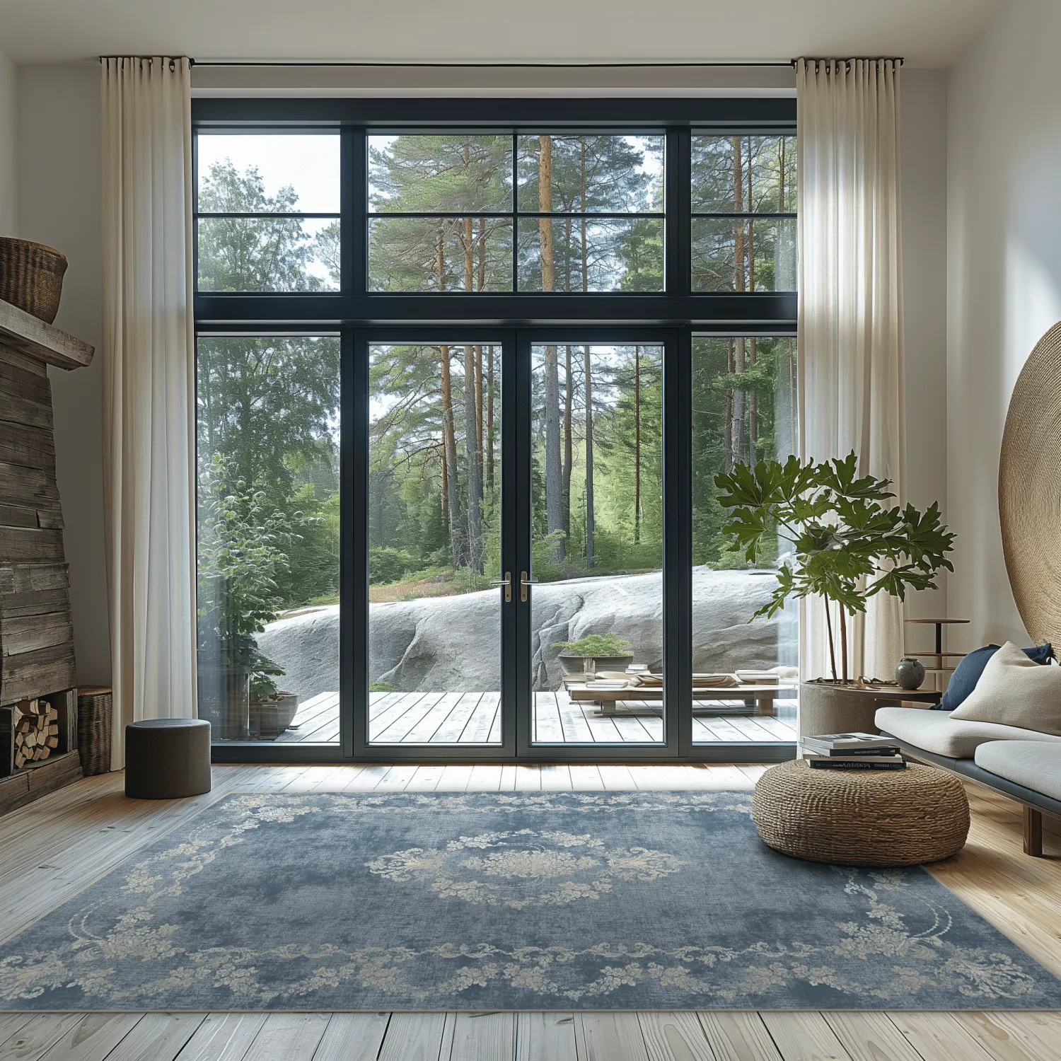 Wilton-tæppe - Taknis (lyseblå)