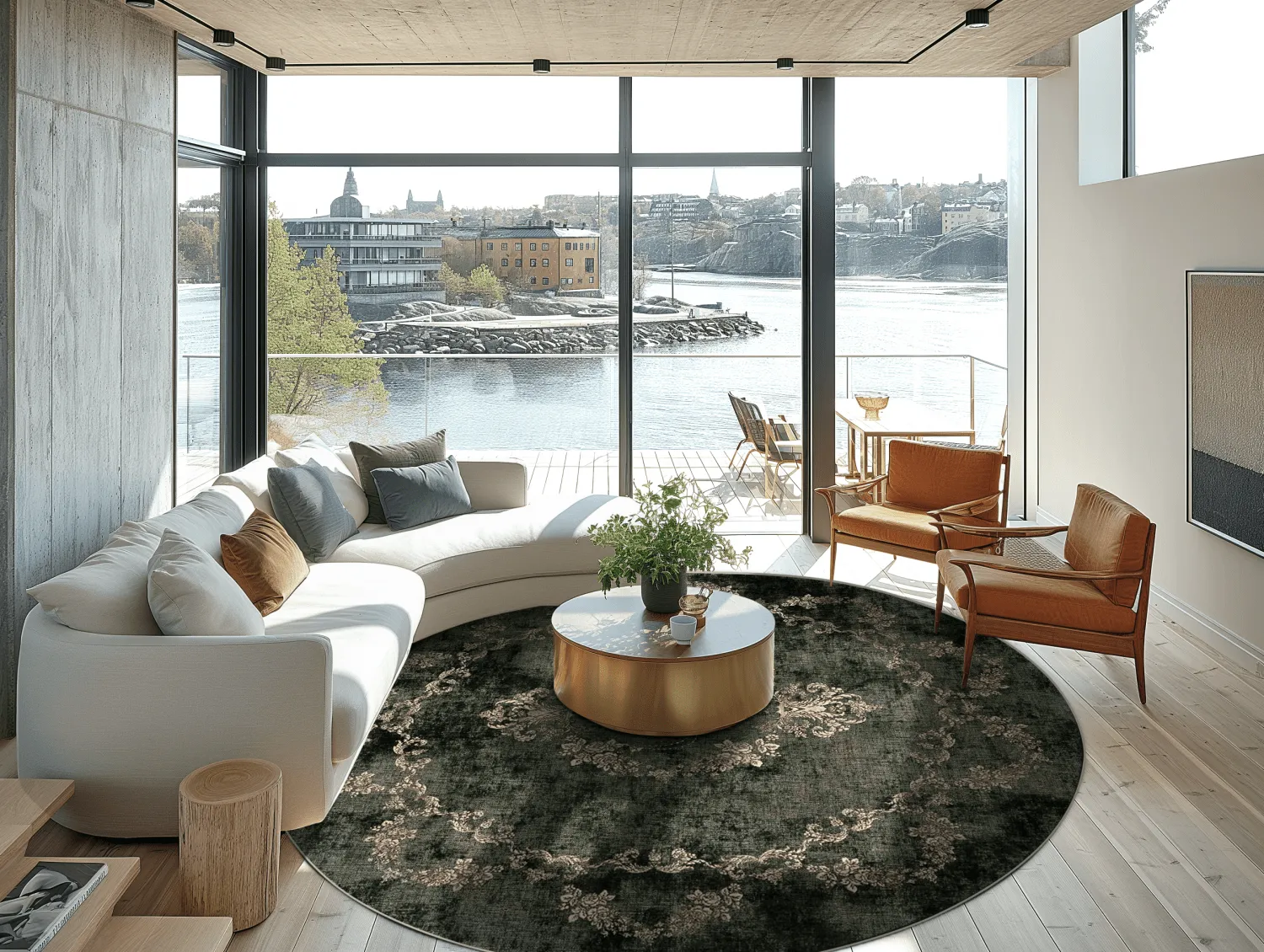 Rundt tæppe - Taknis (mørkegrøn)