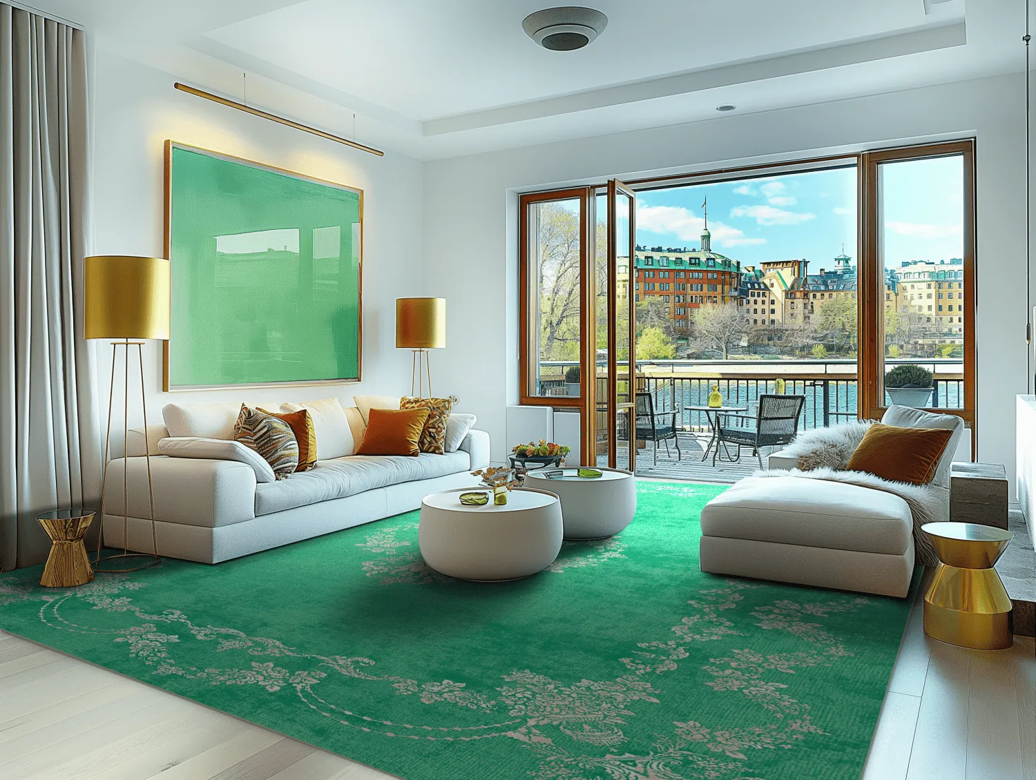 Wilton-tæppe - Taknis (mint)