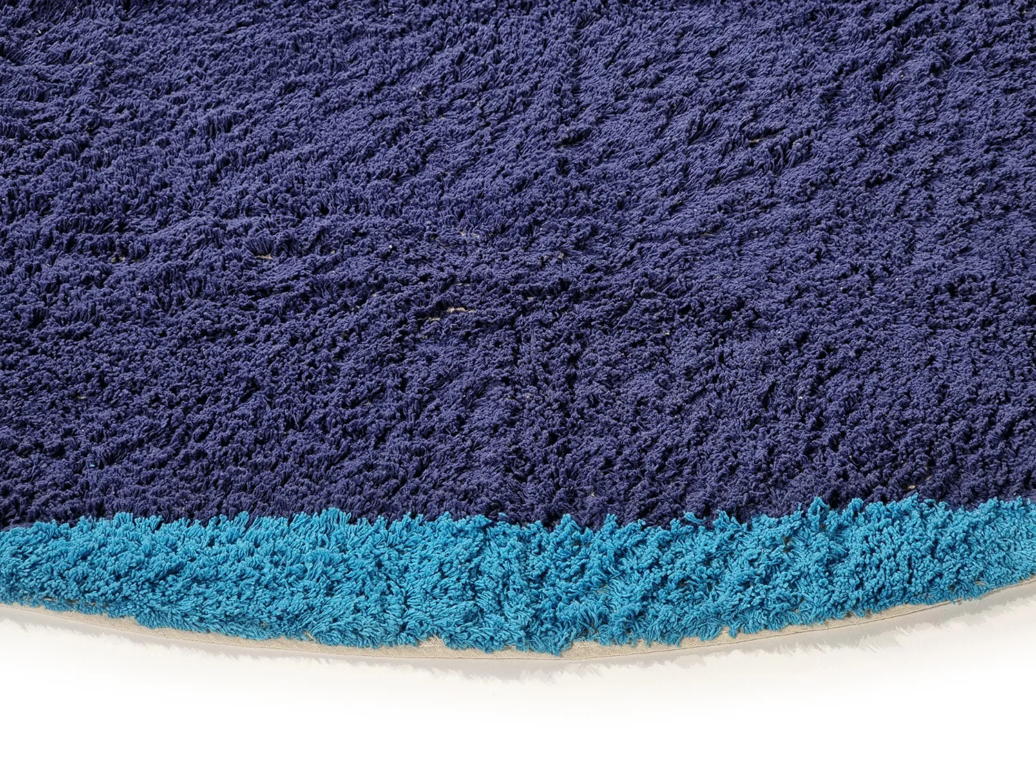 Runde tæpper - Taro Natural Cotton Shaggy (blå)