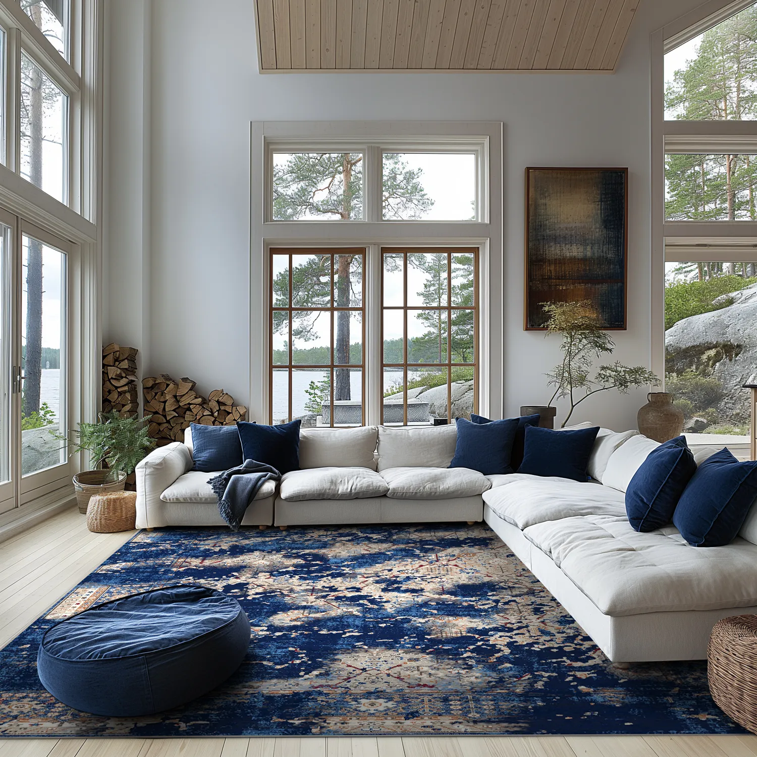 Wilton-tæppe - Temima (blå)