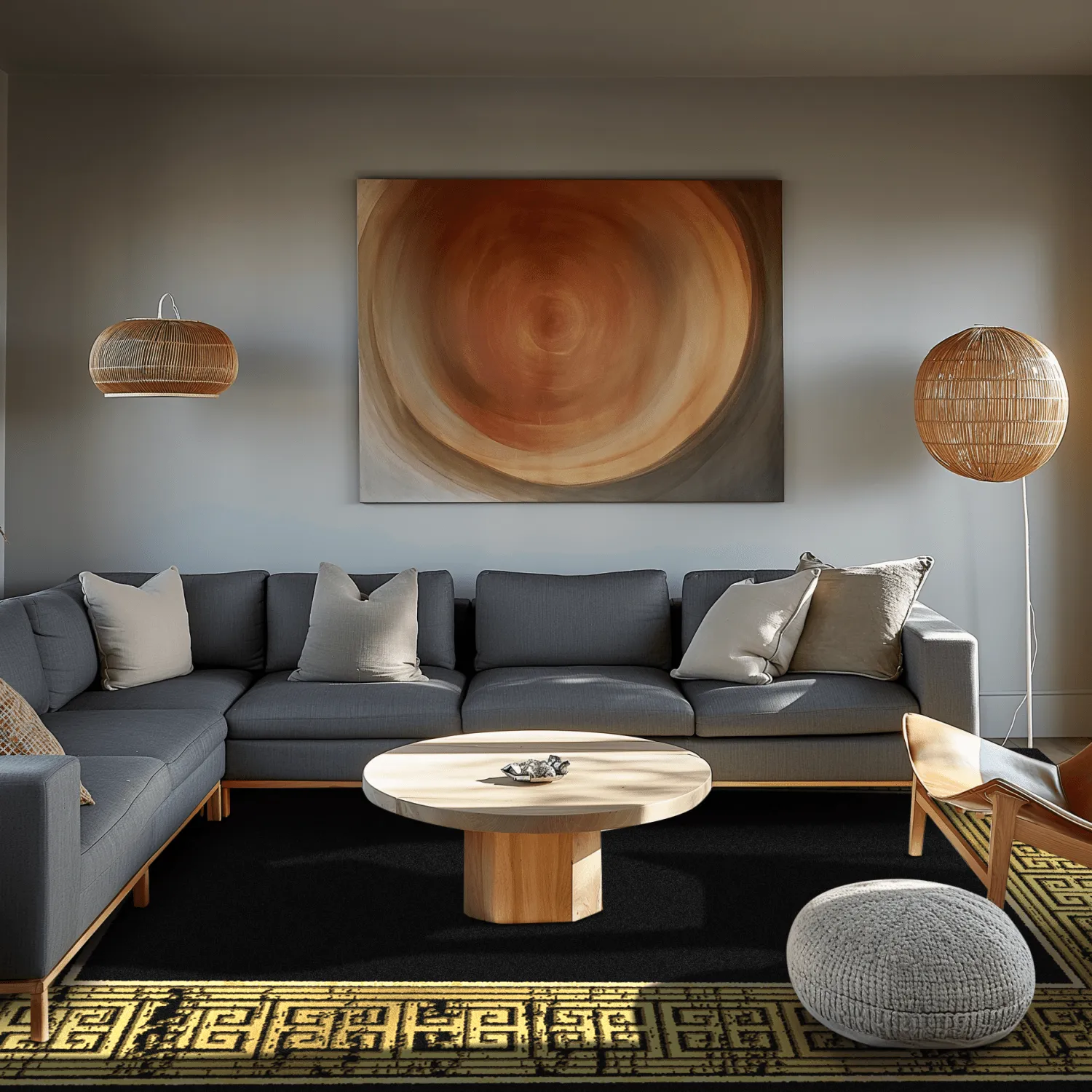 Wilton-tæppe - Tilos (sort/guld)