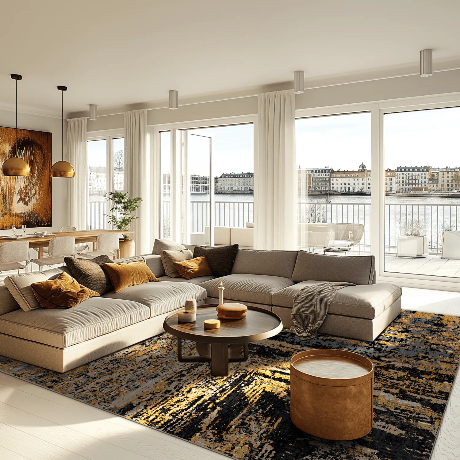 Wilton-tæppe - Tizzano (guld/multi)