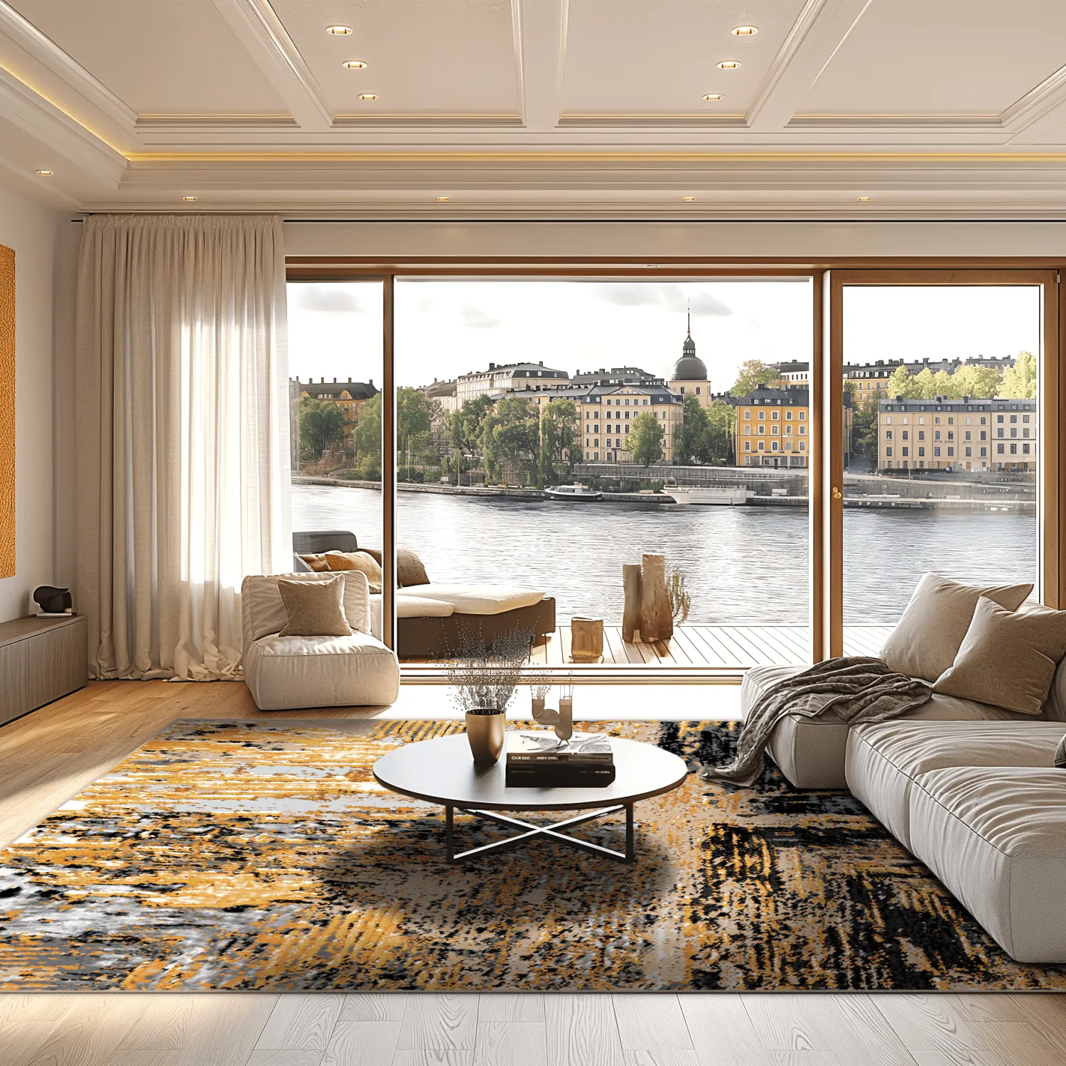 Wilton-tæppe - Tizzano (guld/multi)