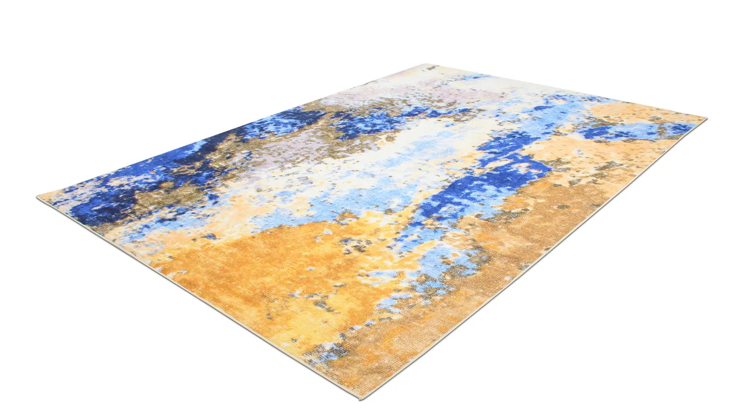 Wilton-tæppe - Travale (blå/gul/multi)