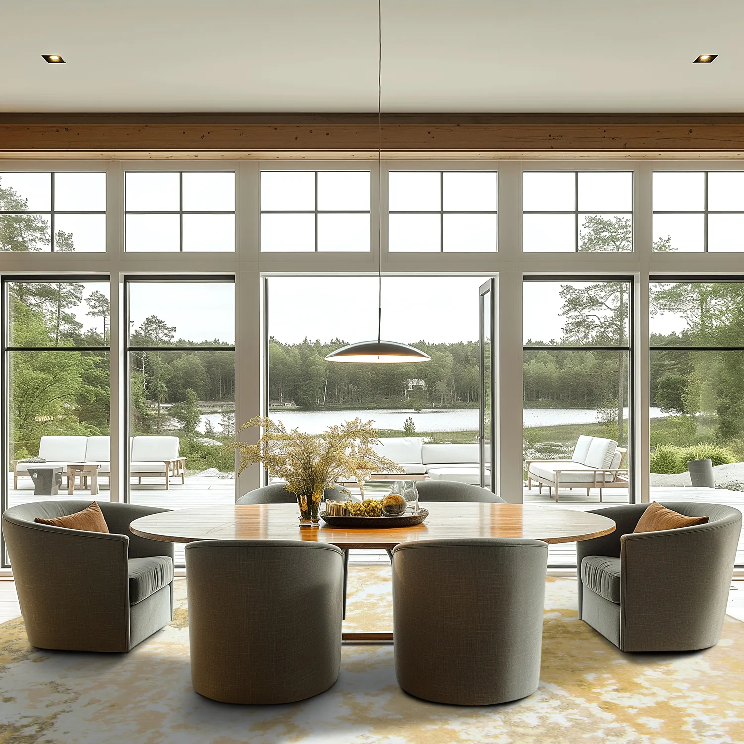 Rundt tæppe - Travale (gul)