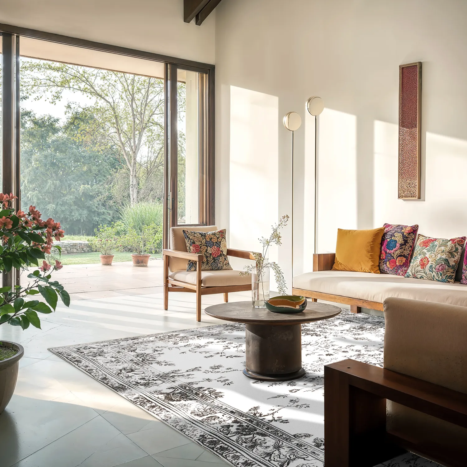 Wilton-tæppe - Tulum (sort/hvid)