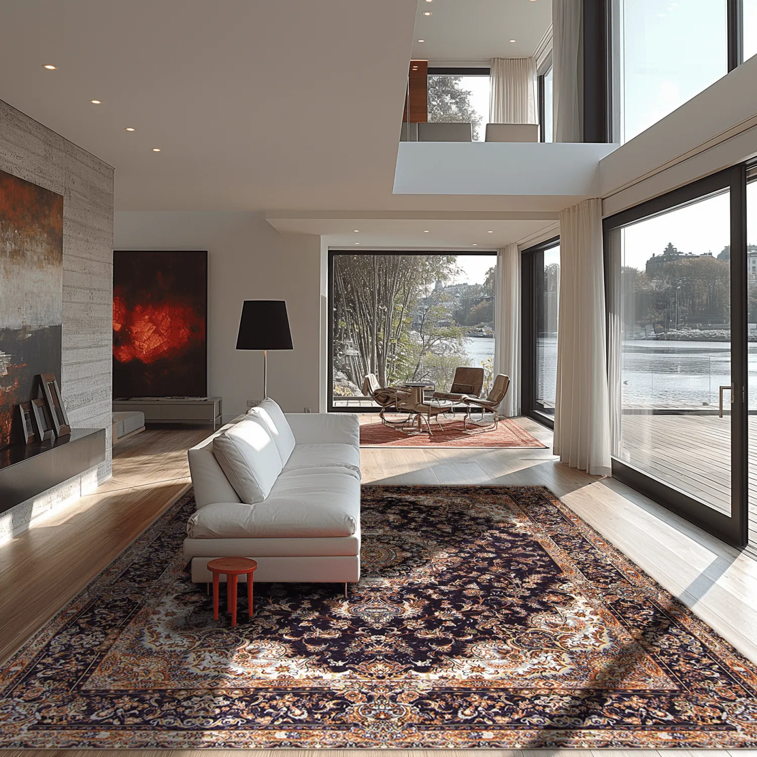 Wilton-tæppe - Vakifli (sort/multi)