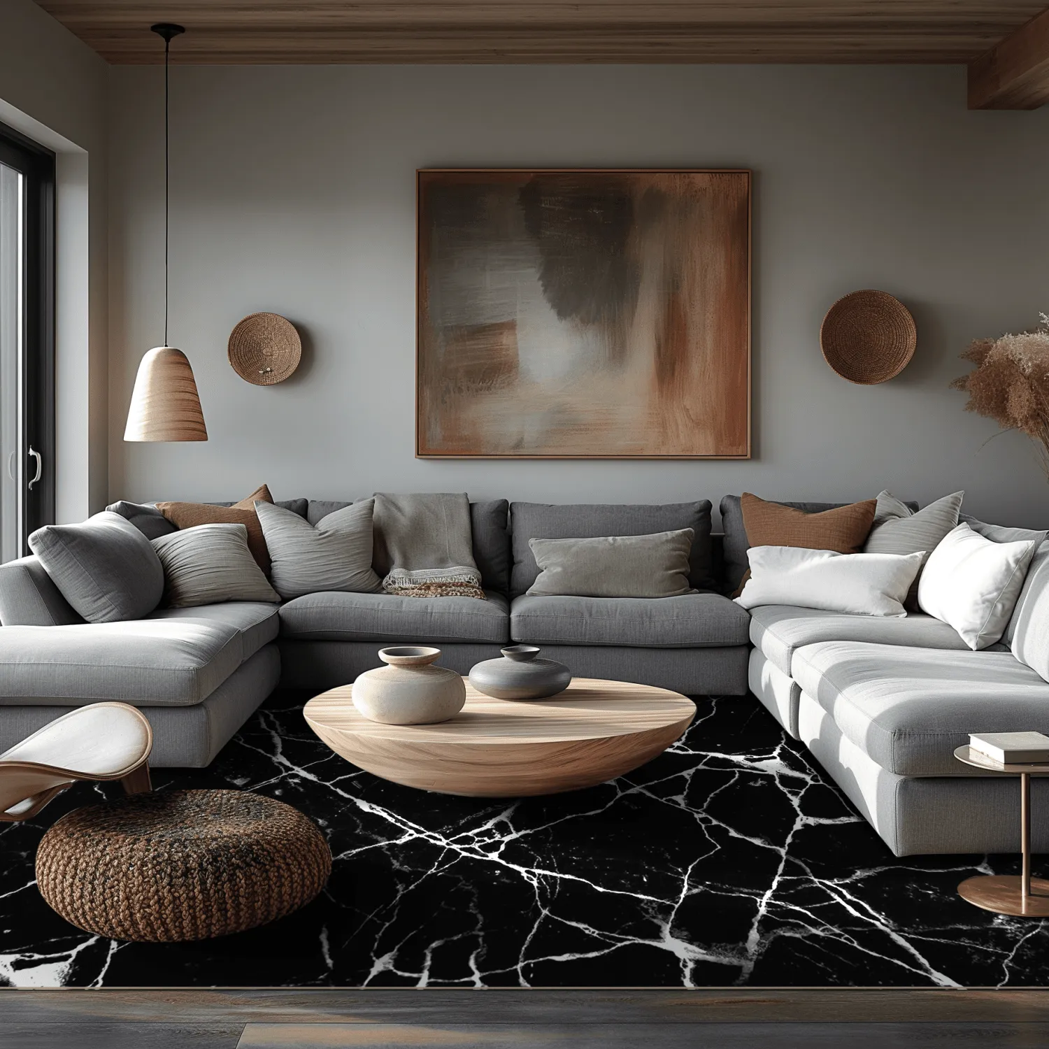 Wilton-tæppe - Vieste (sort/hvid)