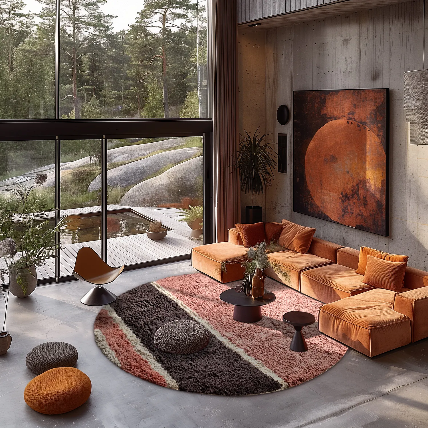 Runde tæpper - Vinci Natural Cotton Shaggy (lyserød)