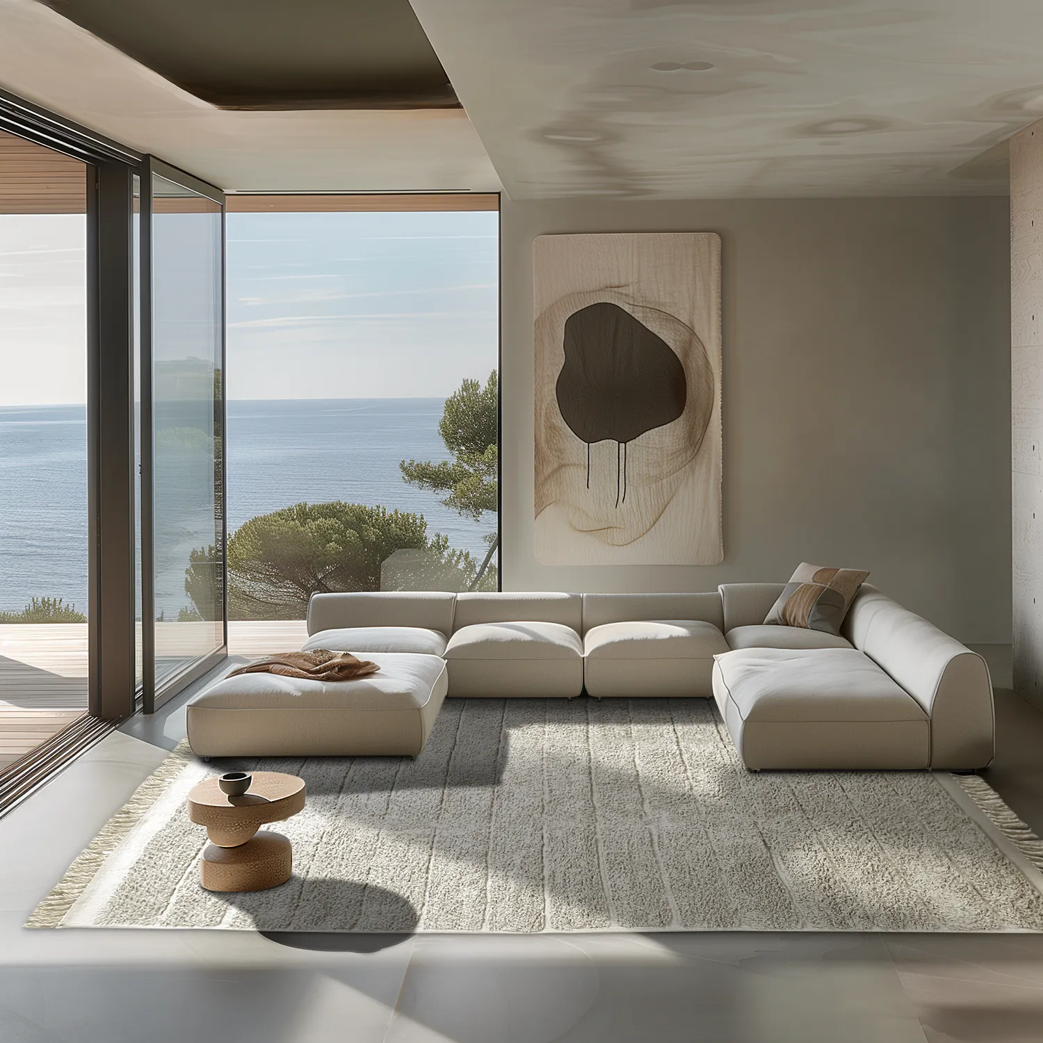 Ryatæpper - Willow Natural Cotton Shaggy (greige)