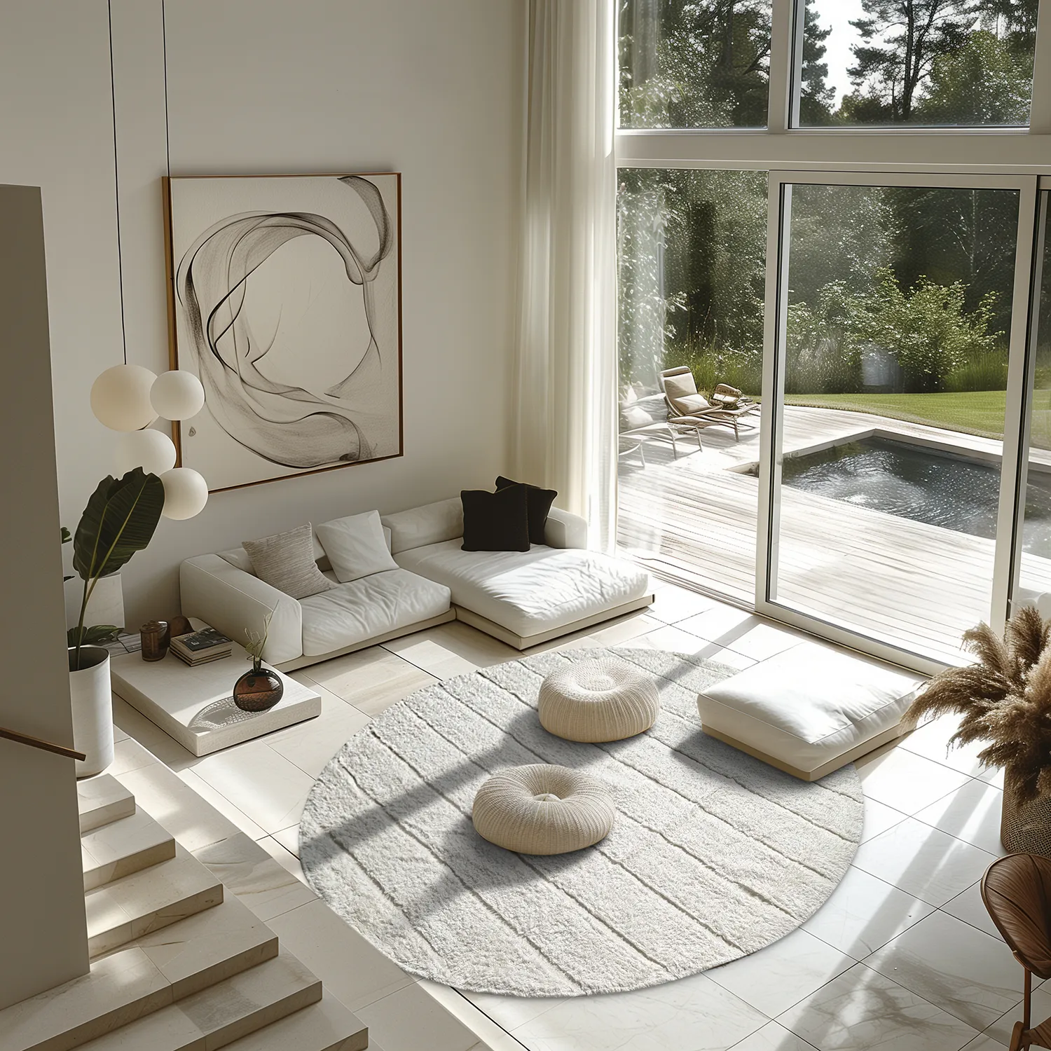 Runde tæpper - Willow Natural Cotton Shaggy (offwhite)