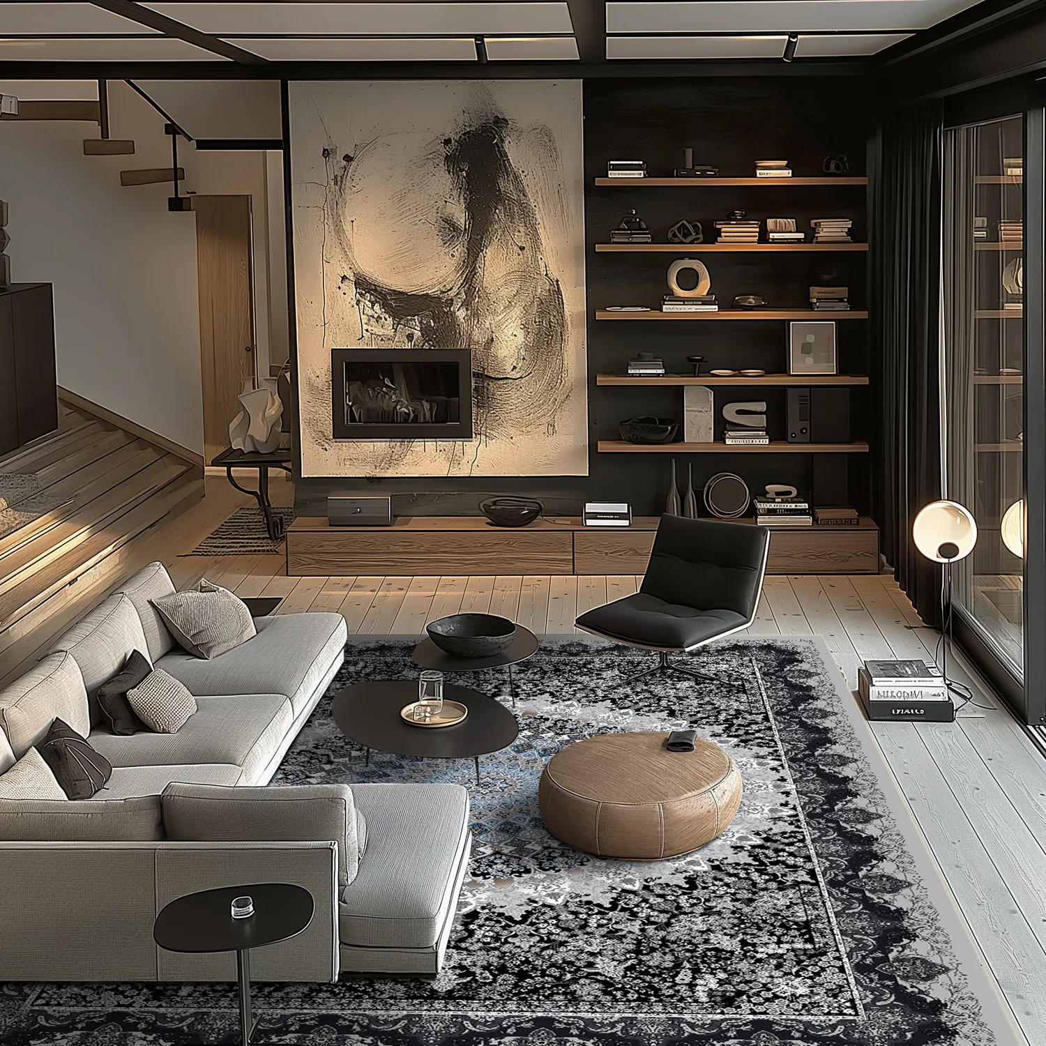 Wilton-tæppe - Yelda (sort/multi)