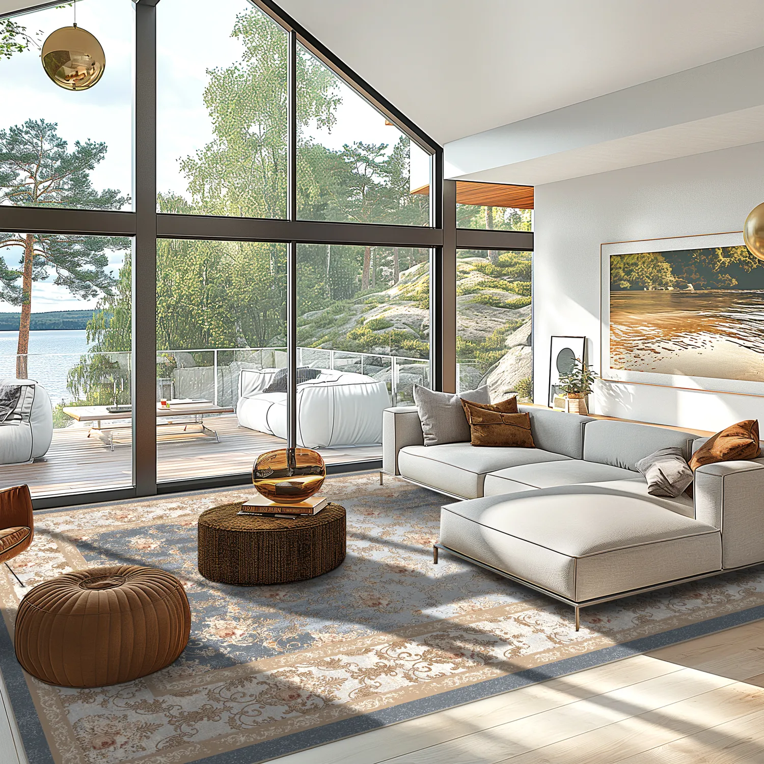 Wilton-tæppe - Zafer (grå/beige)