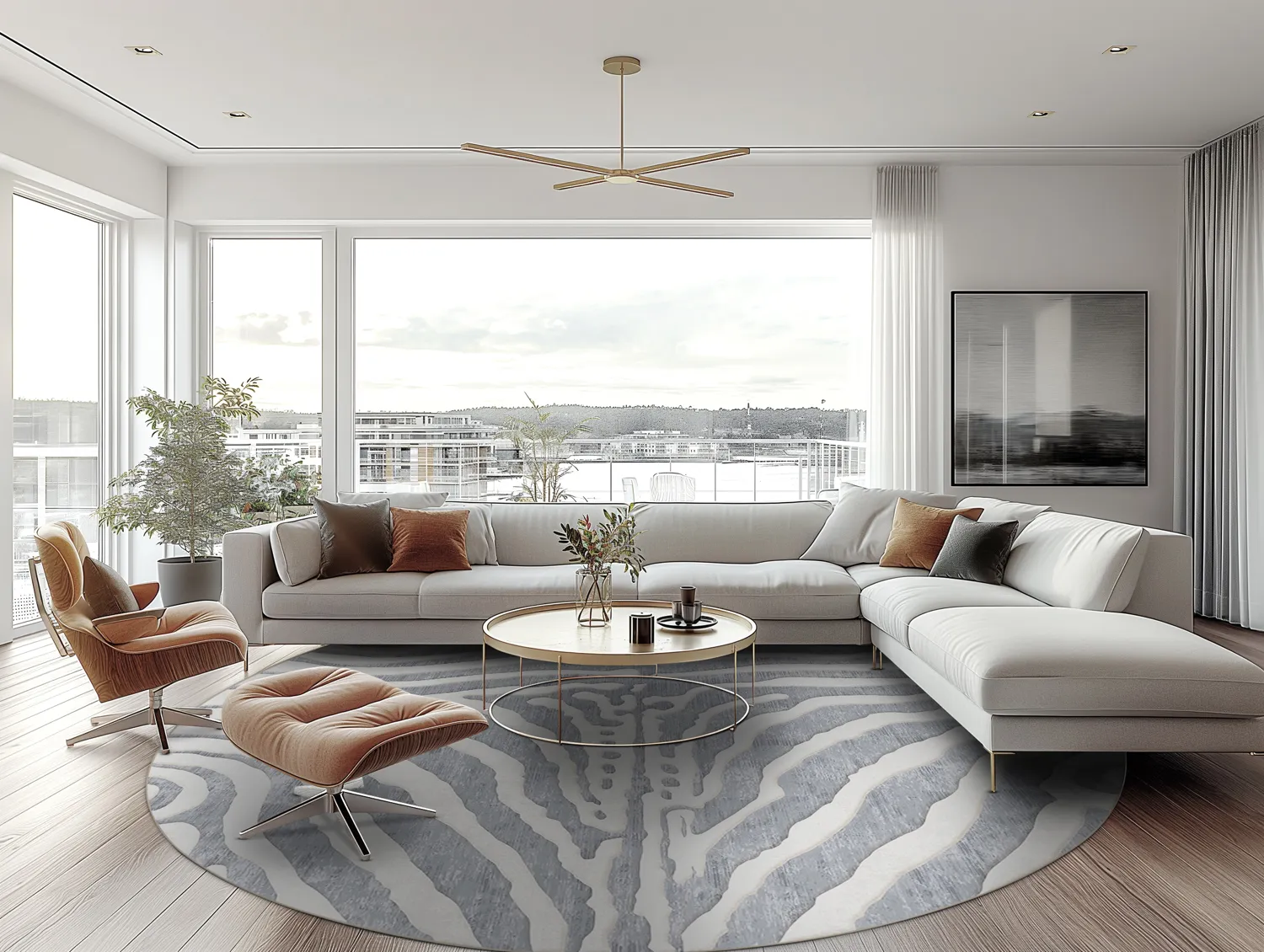 Rundt tæppe - Zebra