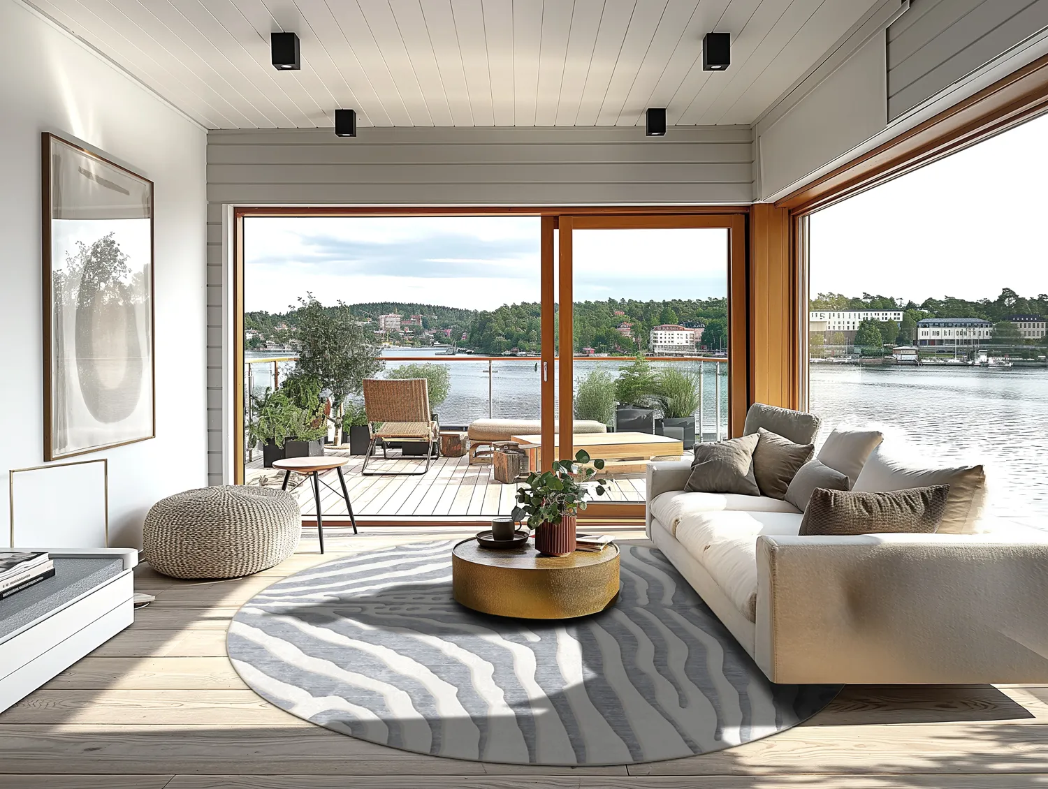 Rundt tæppe - Zebra