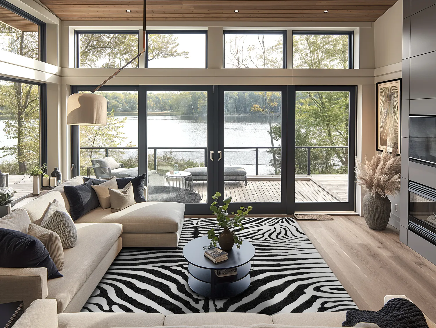 Wilton-tæppe - Zebra (sort/hvid)