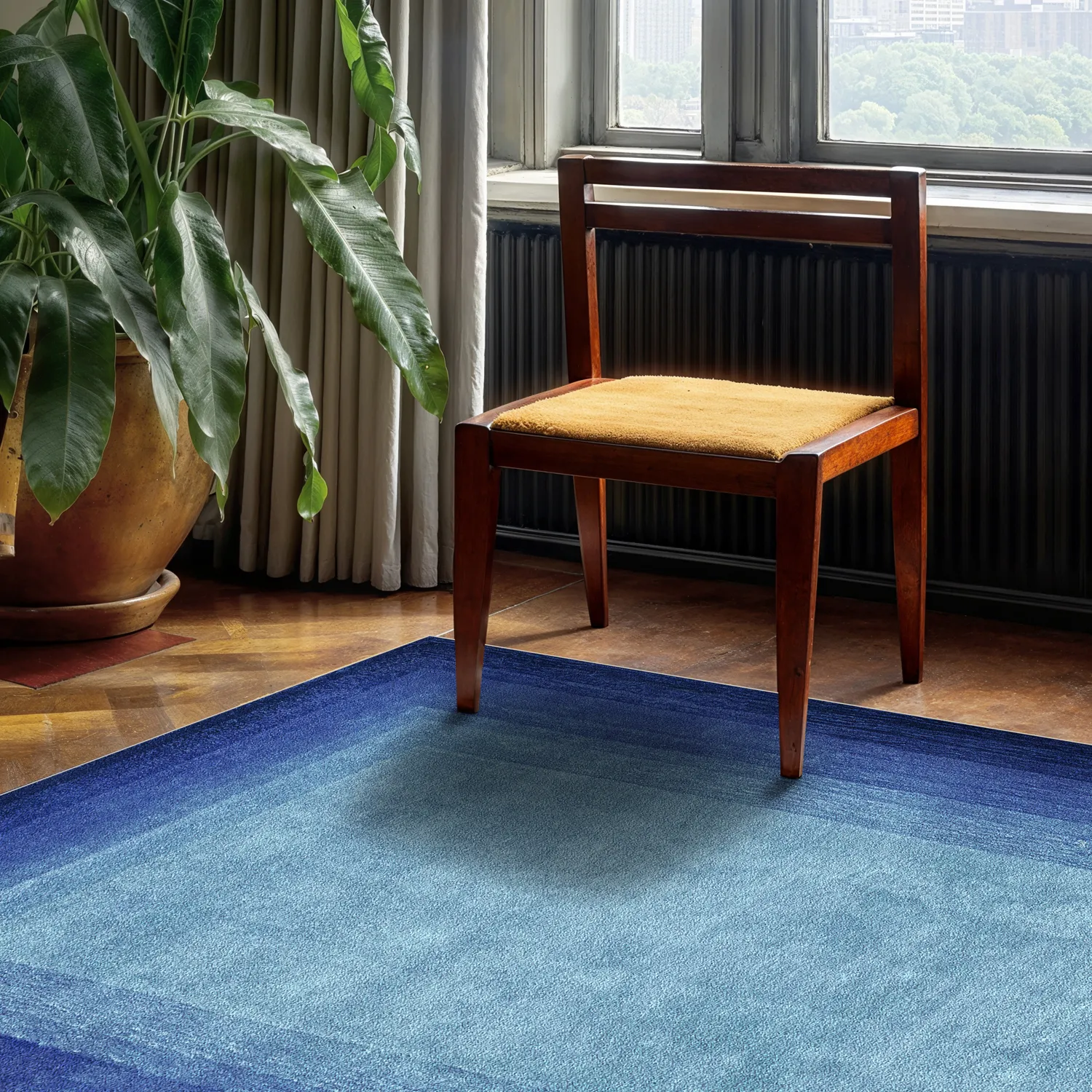 Wilton-tæppe - Zina (blå)