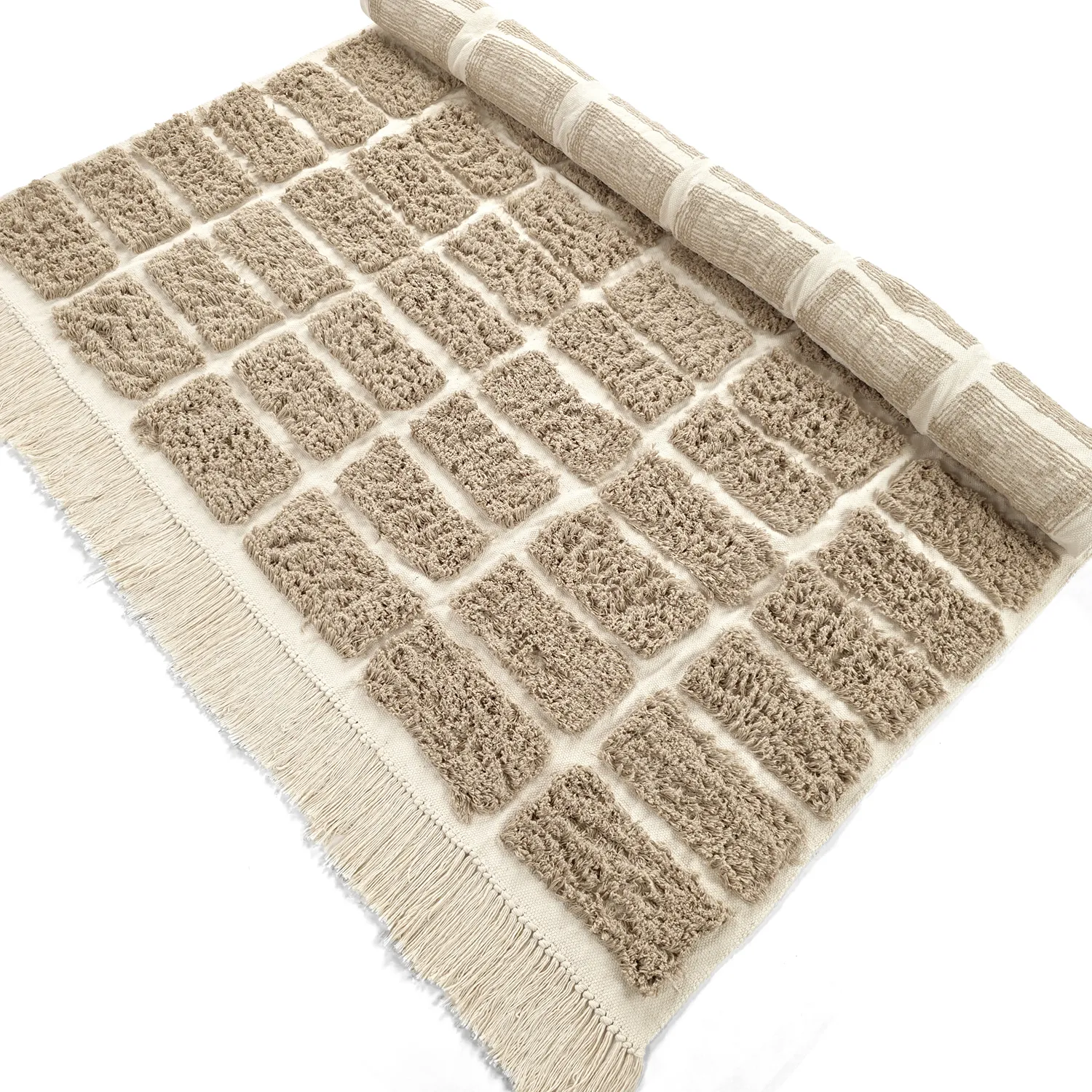 Ryatæpper - Zola Natural Cotton Shaggy (beige)