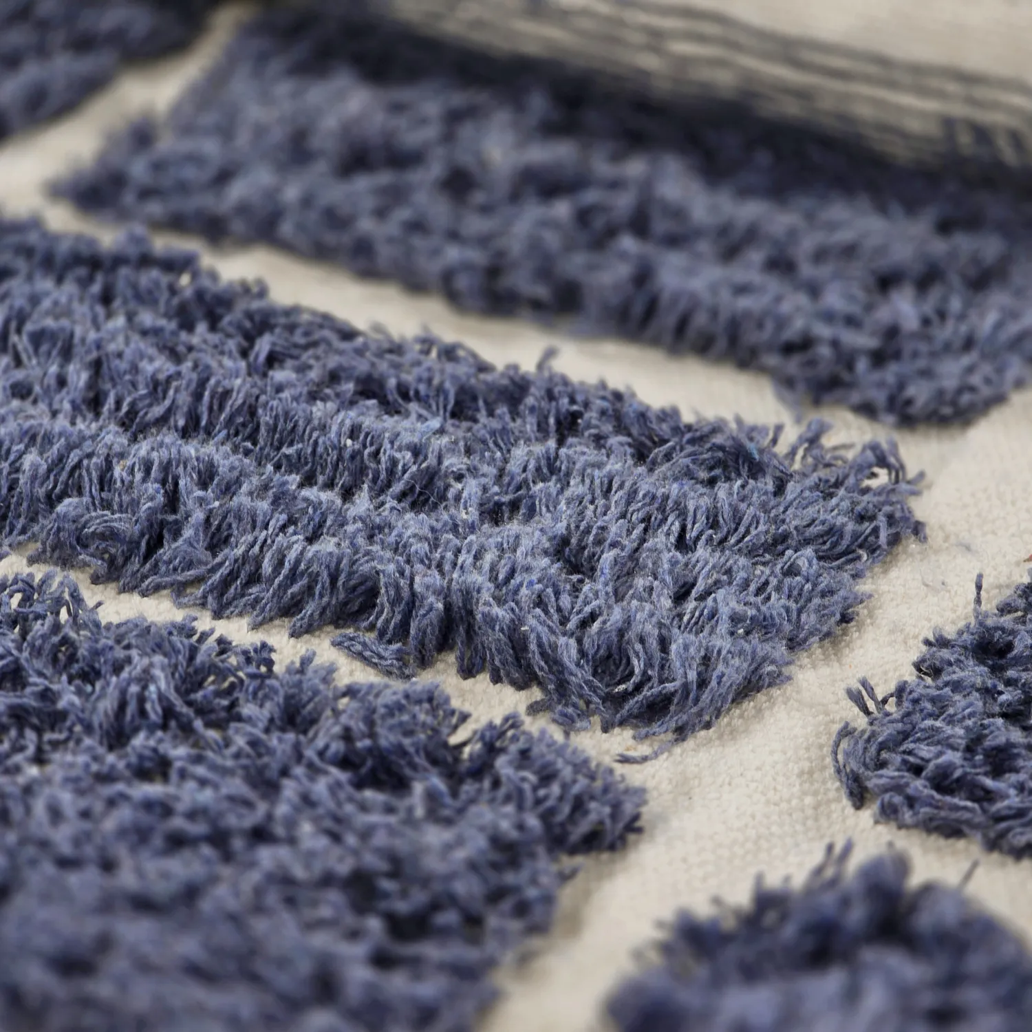 Ryatæpper - Zola Natural Cotton Shaggy (blå)