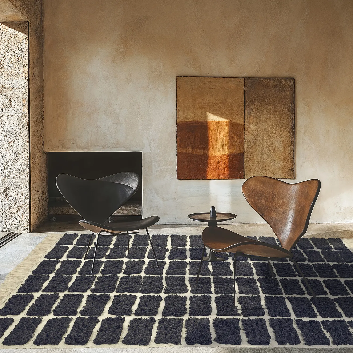 Ryatæpper - Zola Natural Cotton Shaggy (mørkegrå)