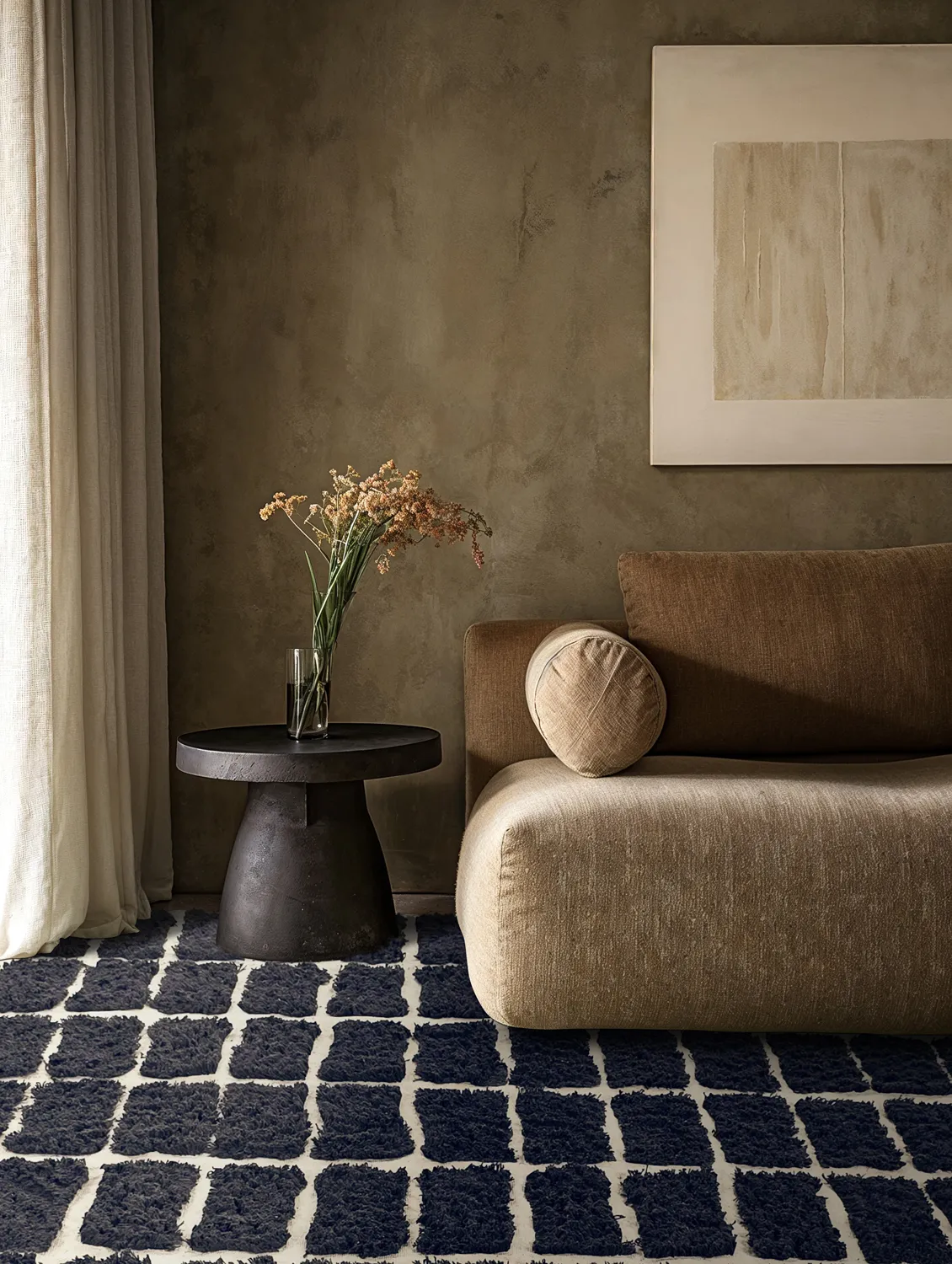 Ryatæpper - Zola Natural Cotton Shaggy (mørkegrå)