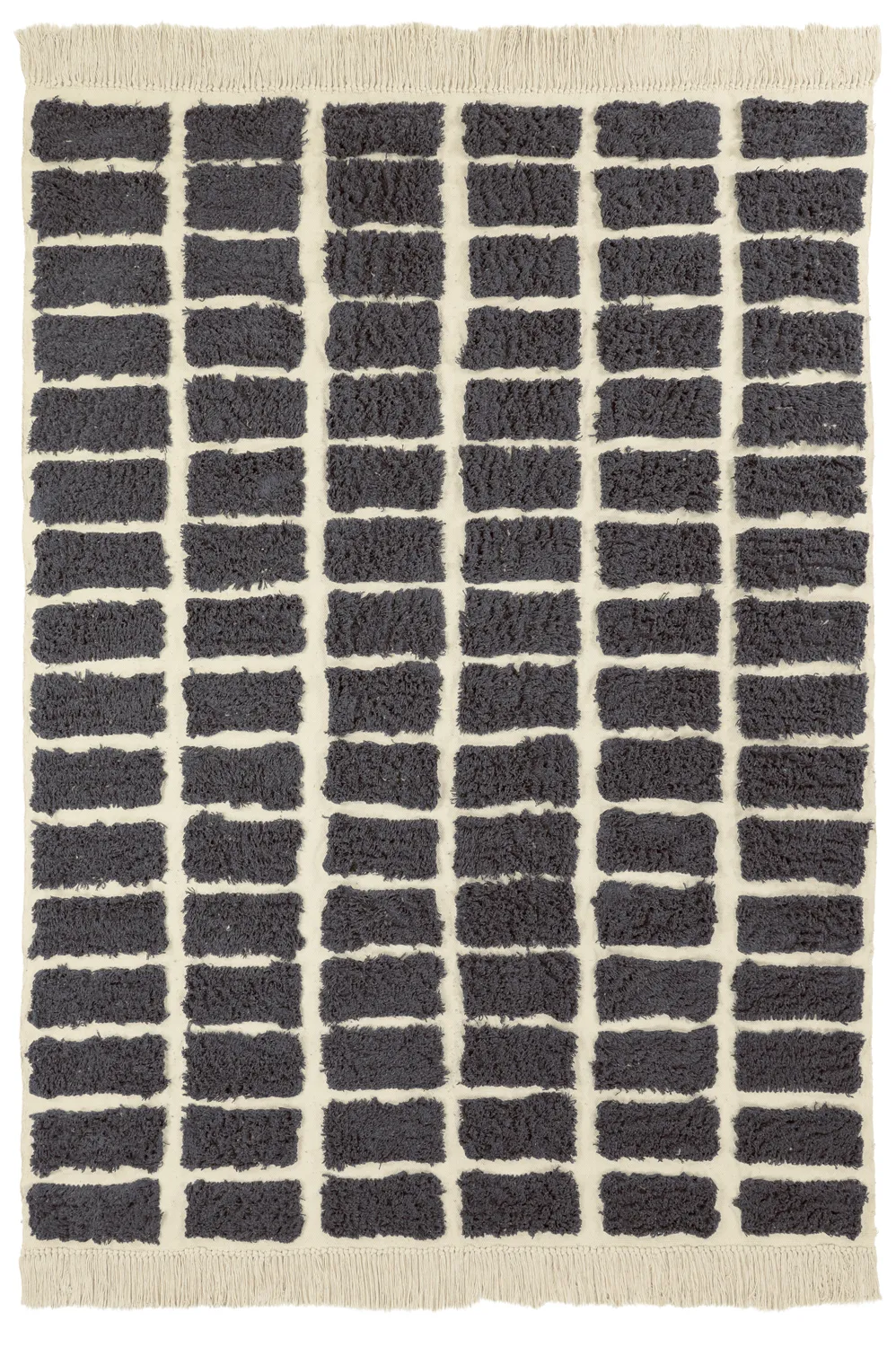 Ryatæpper - Zola Natural Cotton Shaggy (mørkegrå)