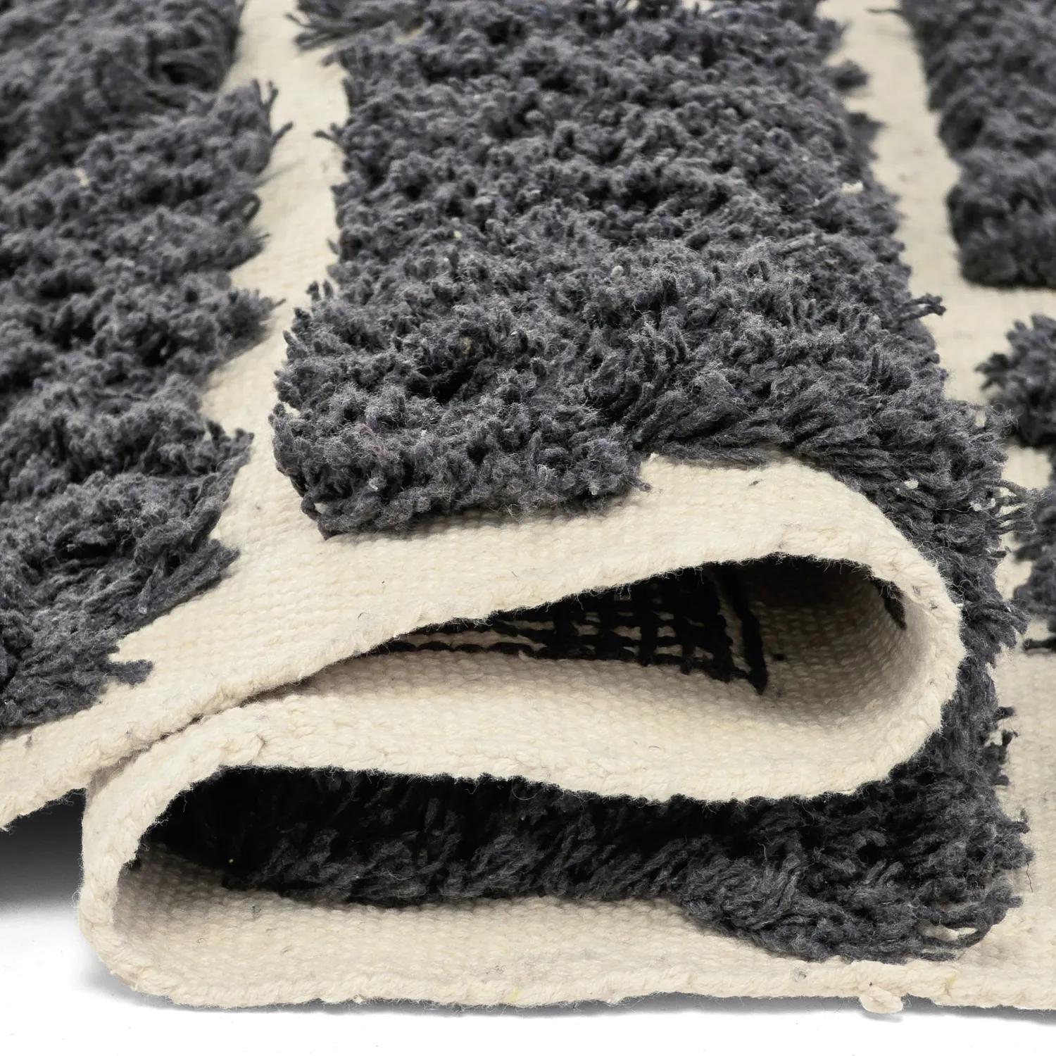 Ryatæpper - Zola Natural Cotton Shaggy (mørkegrå)