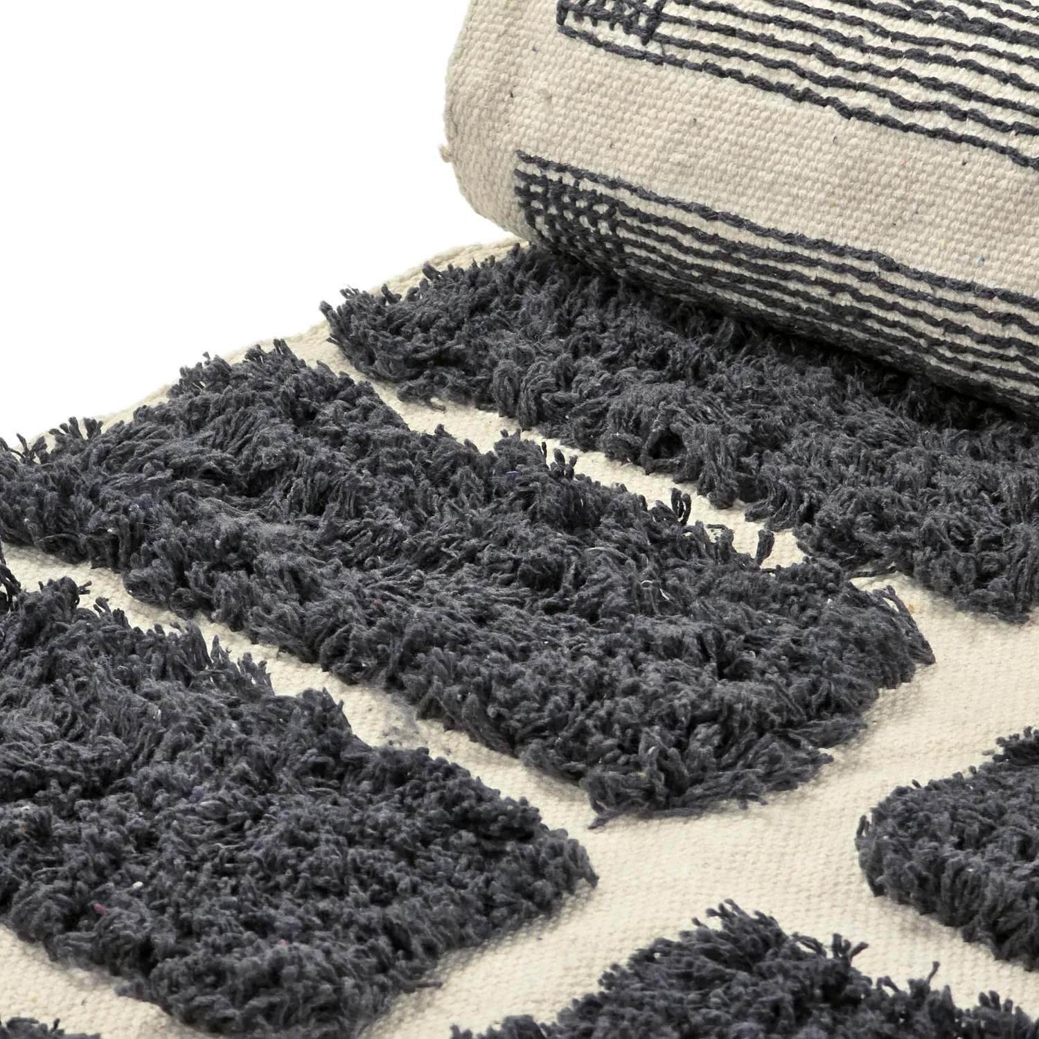 Ryatæpper - Zola Natural Cotton Shaggy (mørkegrå)