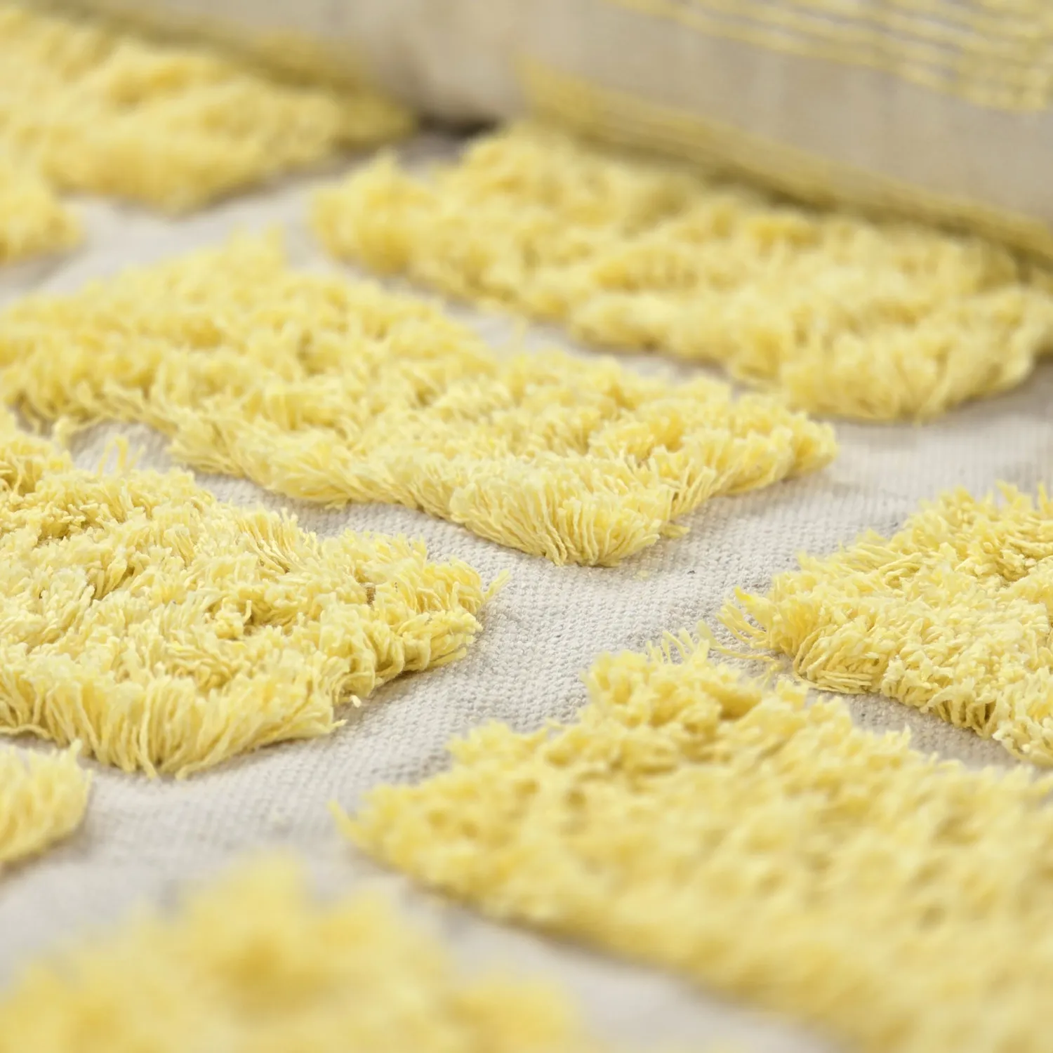 Ryatæpper - Zola Natural Cotton Shaggy (gul)