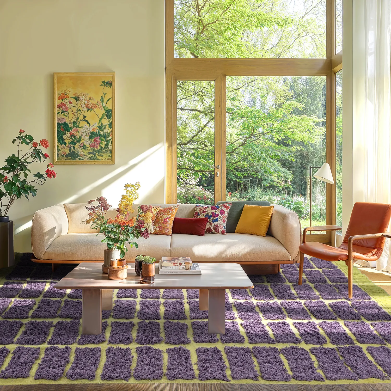 Ryatæpper - Zola Natural Cotton Shaggy (lilla)