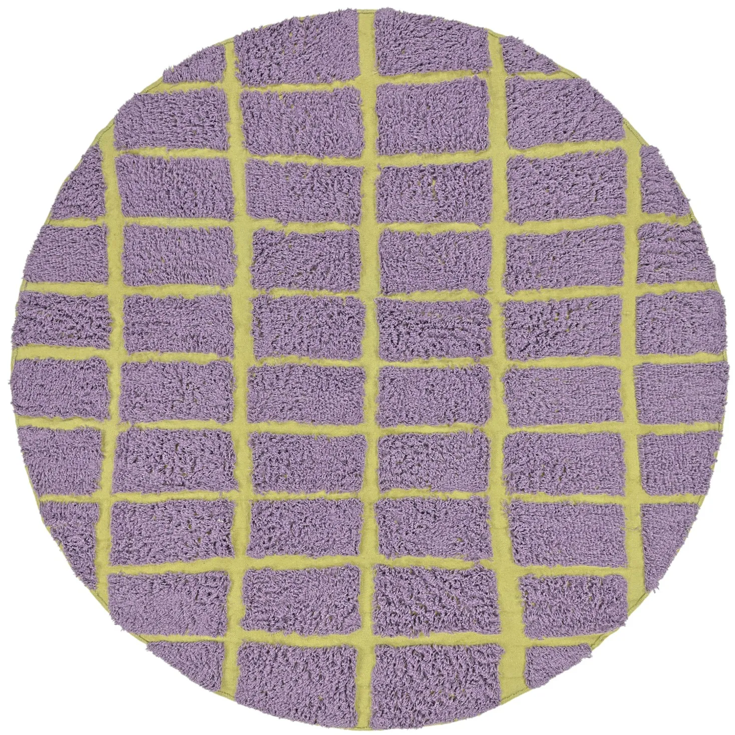 Rundt tæppe - Zola Natural Cotton Shaggy (lilla)