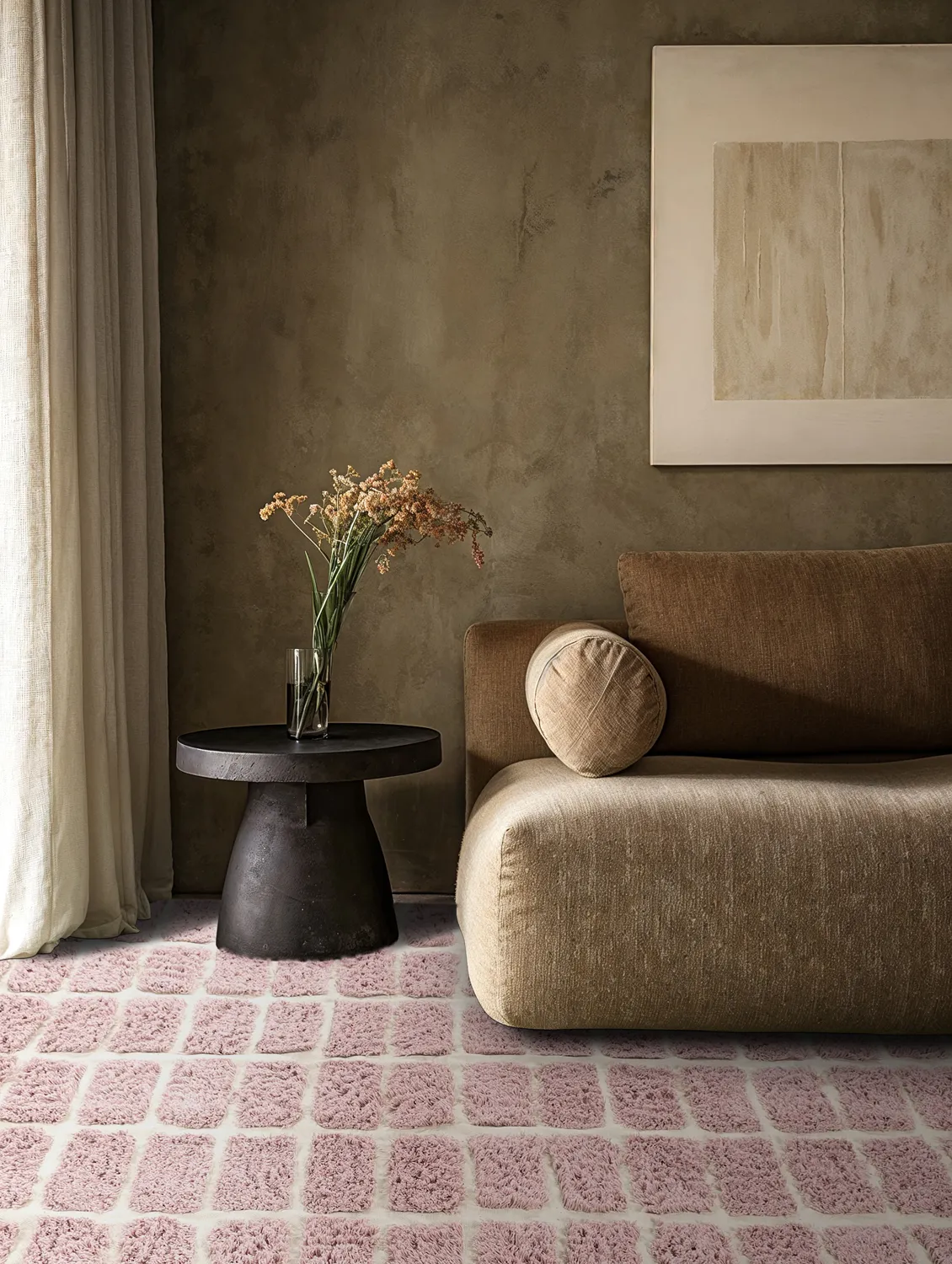 Ryatæpper - Zola Natural Cotton Shaggy (lyserød)