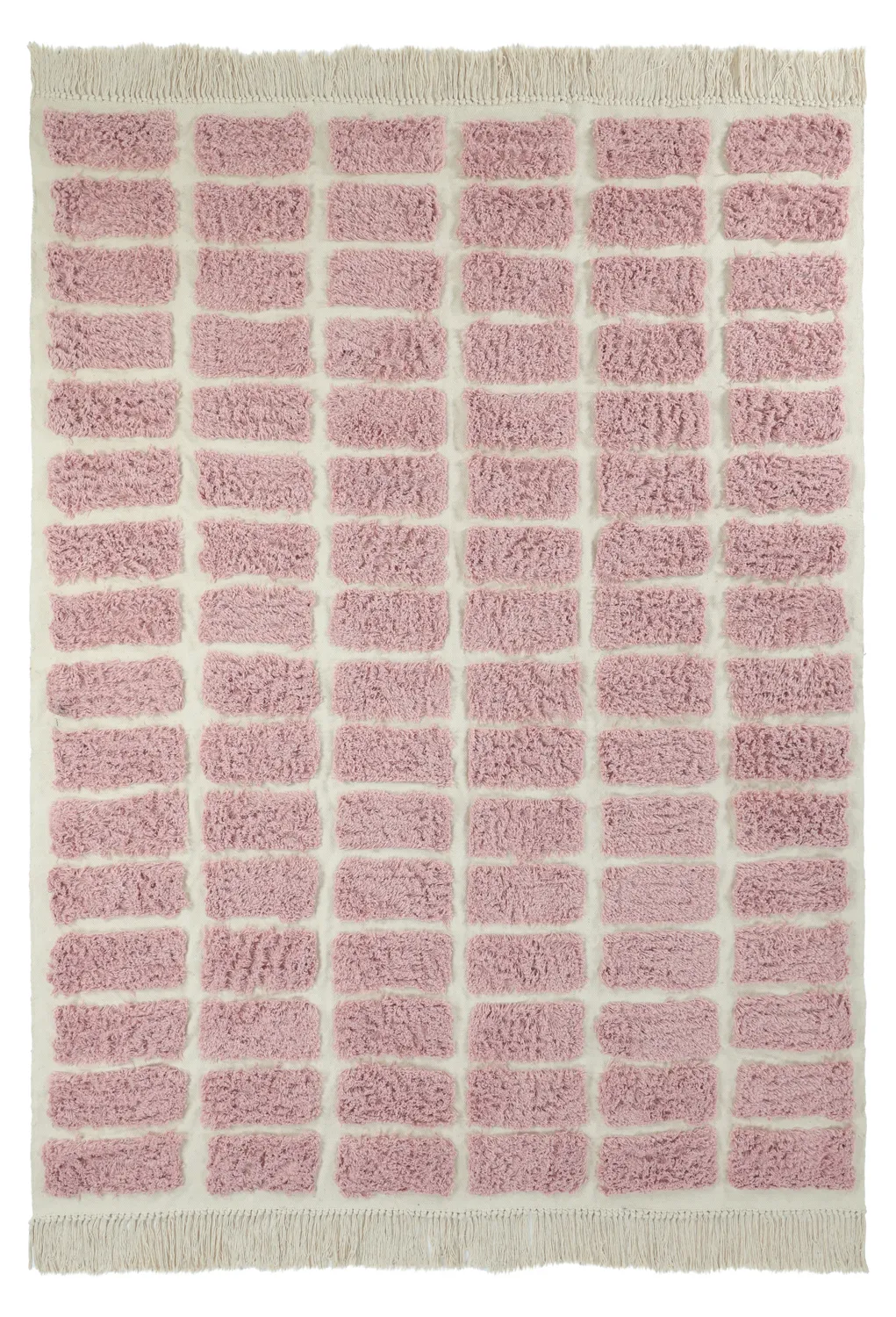 Ryatæpper - Zola Natural Cotton Shaggy (lyserød)