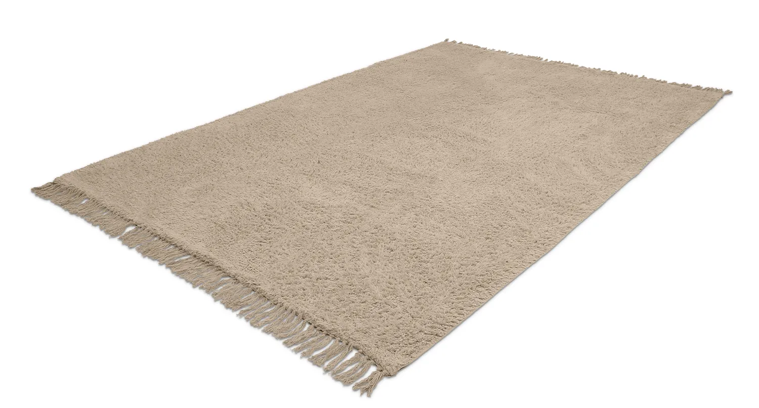 Ryatæpper - Alba Natural Cotton Shaggy (beige)