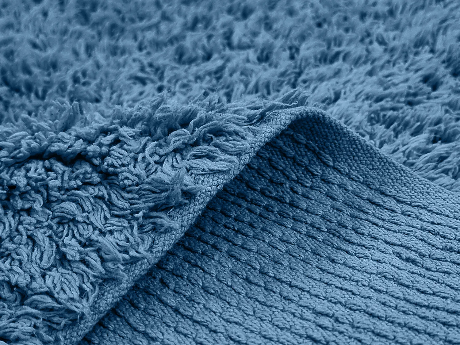 Ryatæpper - Alba Natural Cotton Shaggy (blå)